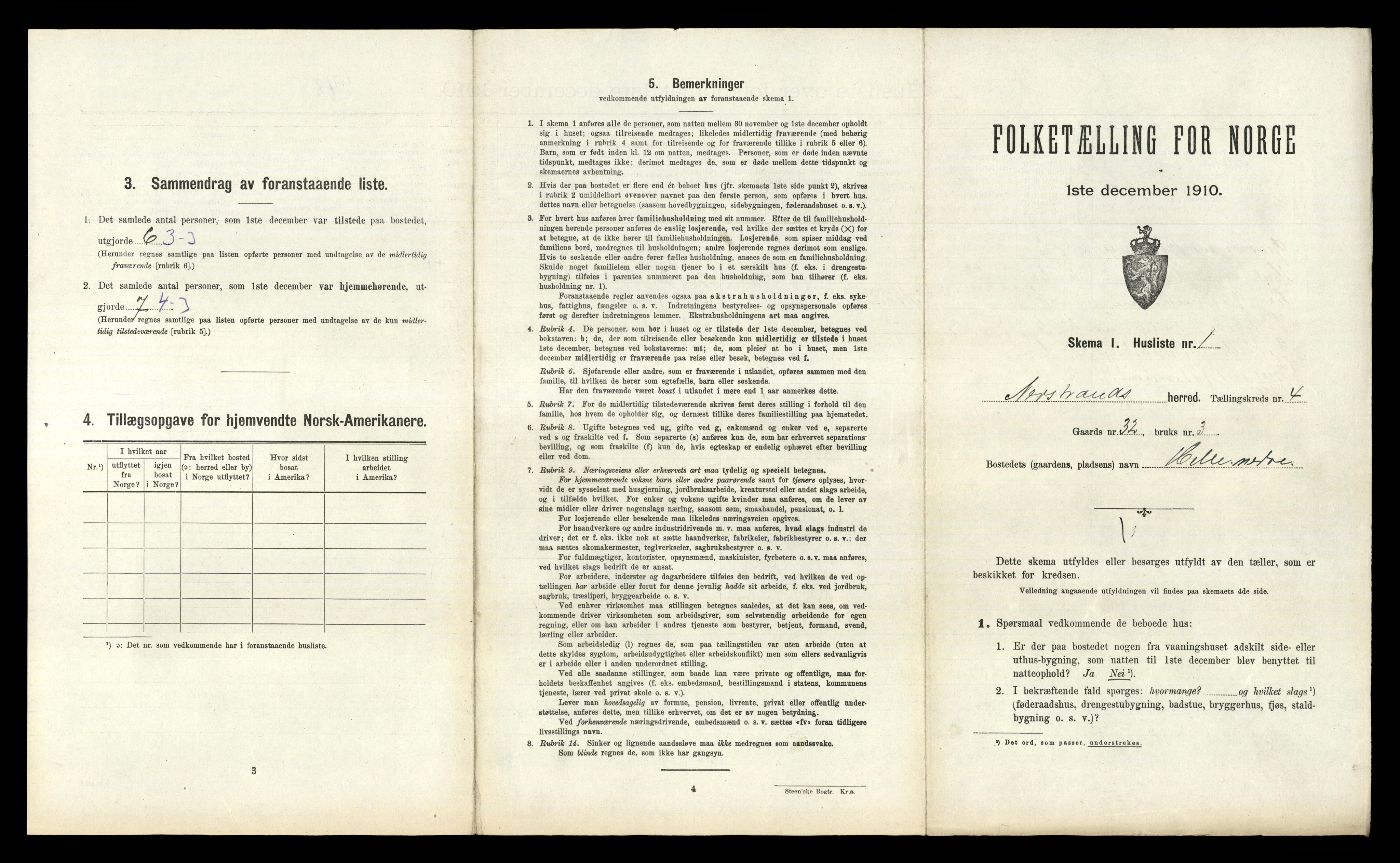 RA, 1910 census for Nedstrand, 1910, p. 235