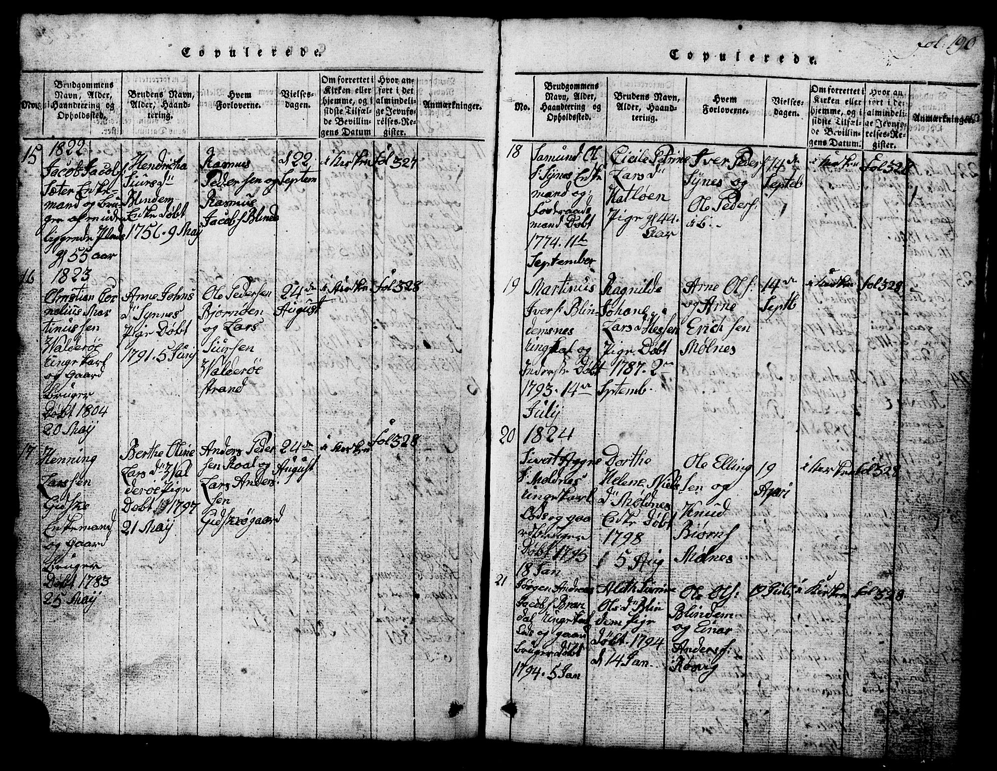 Ministerialprotokoller, klokkerbøker og fødselsregistre - Møre og Romsdal, SAT/A-1454/537/L0520: Parish register (copy) no. 537C01, 1819-1868, p. 190