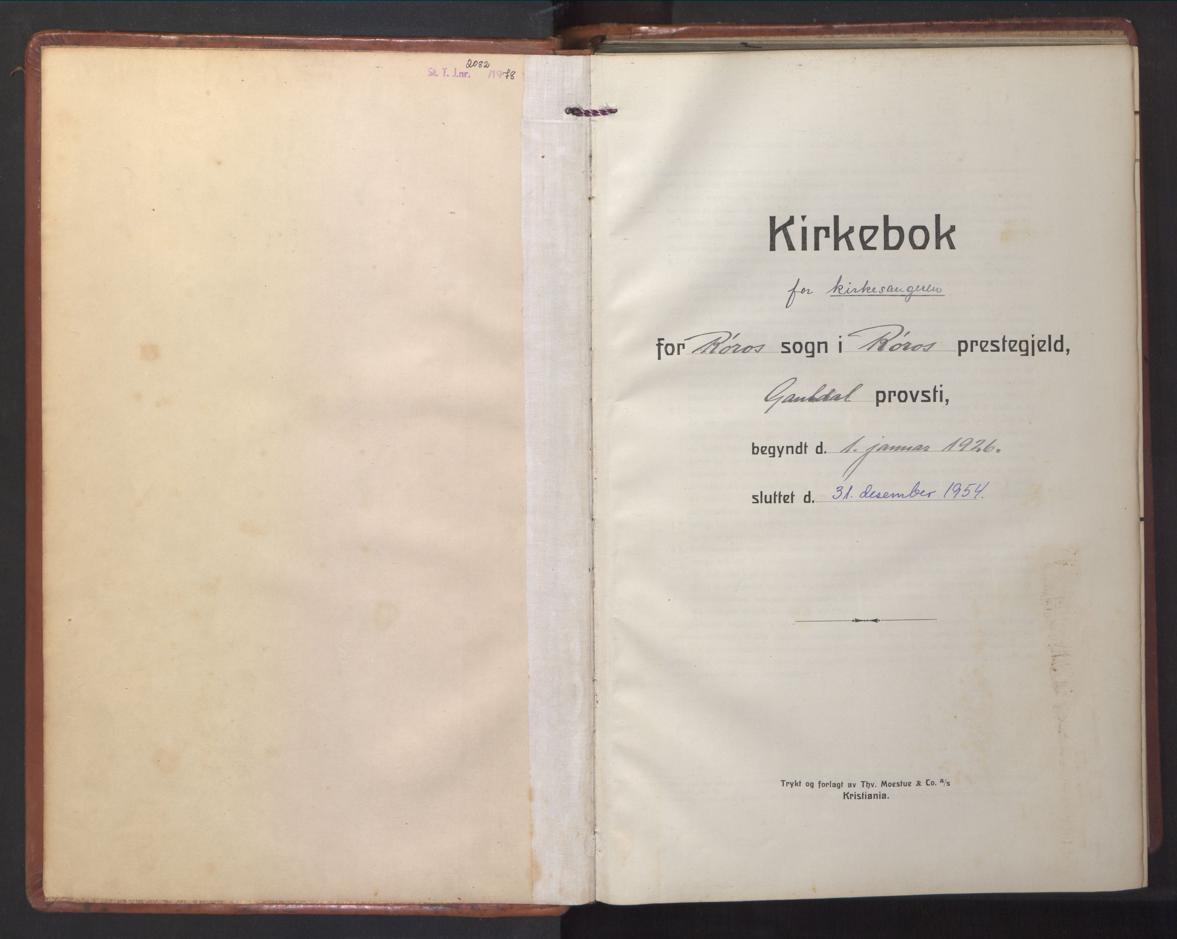 Ministerialprotokoller, klokkerbøker og fødselsregistre - Sør-Trøndelag, SAT/A-1456/681/L0943: Parish register (copy) no. 681C07, 1926-1954