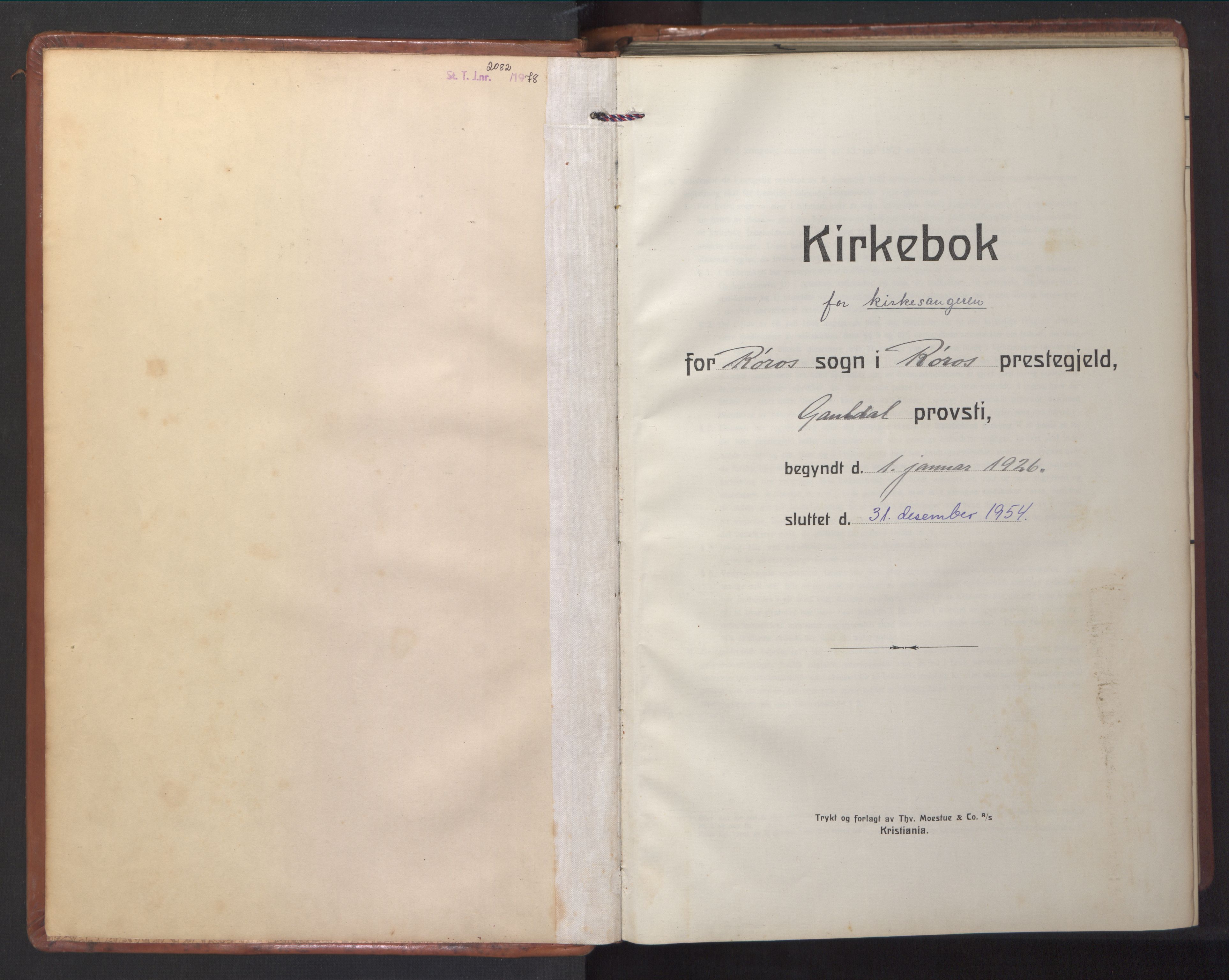 Ministerialprotokoller, klokkerbøker og fødselsregistre - Sør-Trøndelag, AV/SAT-A-1456/681/L0943: Parish register (copy) no. 681C07, 1926-1954