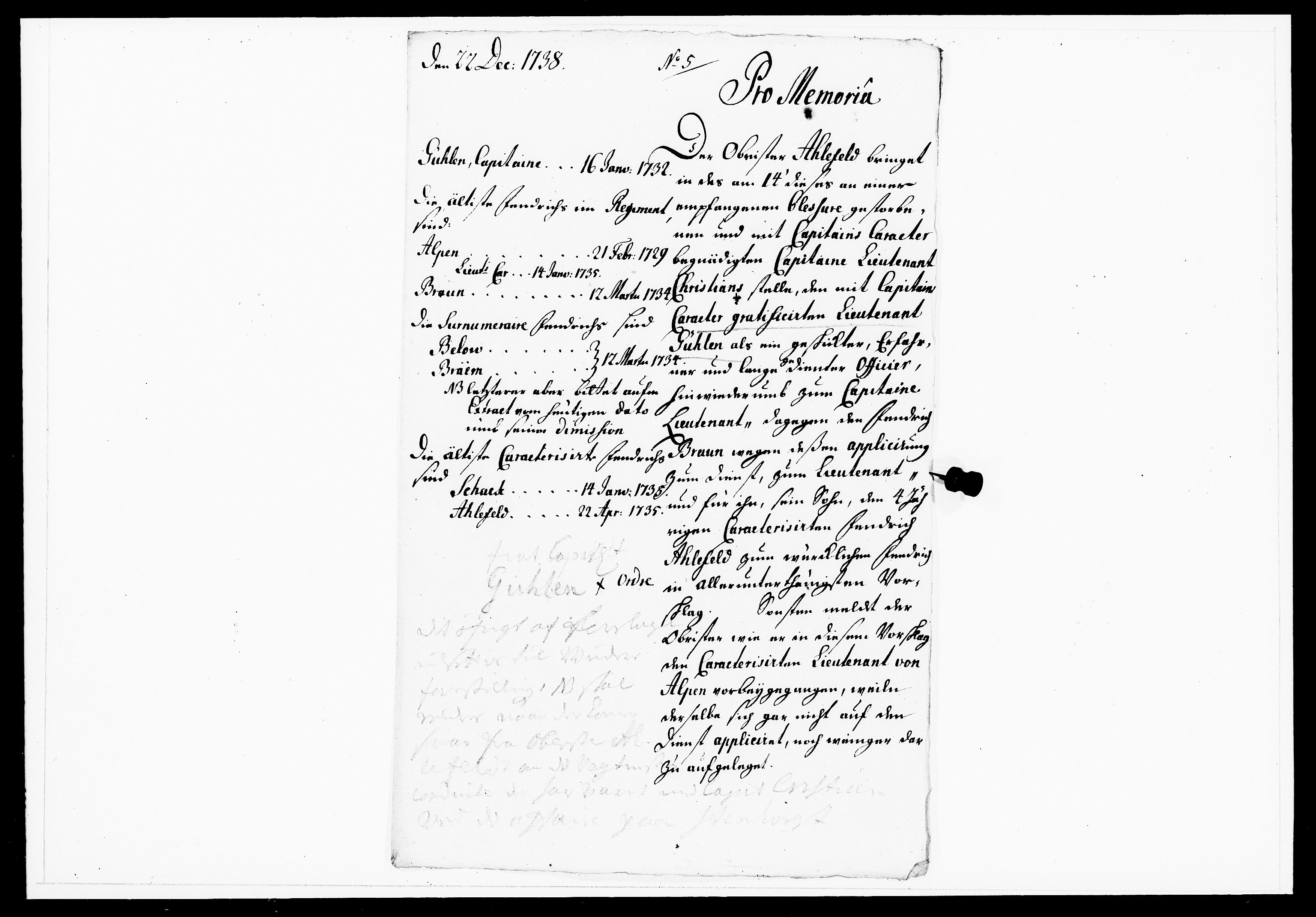 Krigskollegiet, Krigskancelliet, DRA/A-0006/-/1143-1150: Refererede sager, 1738, p. 566