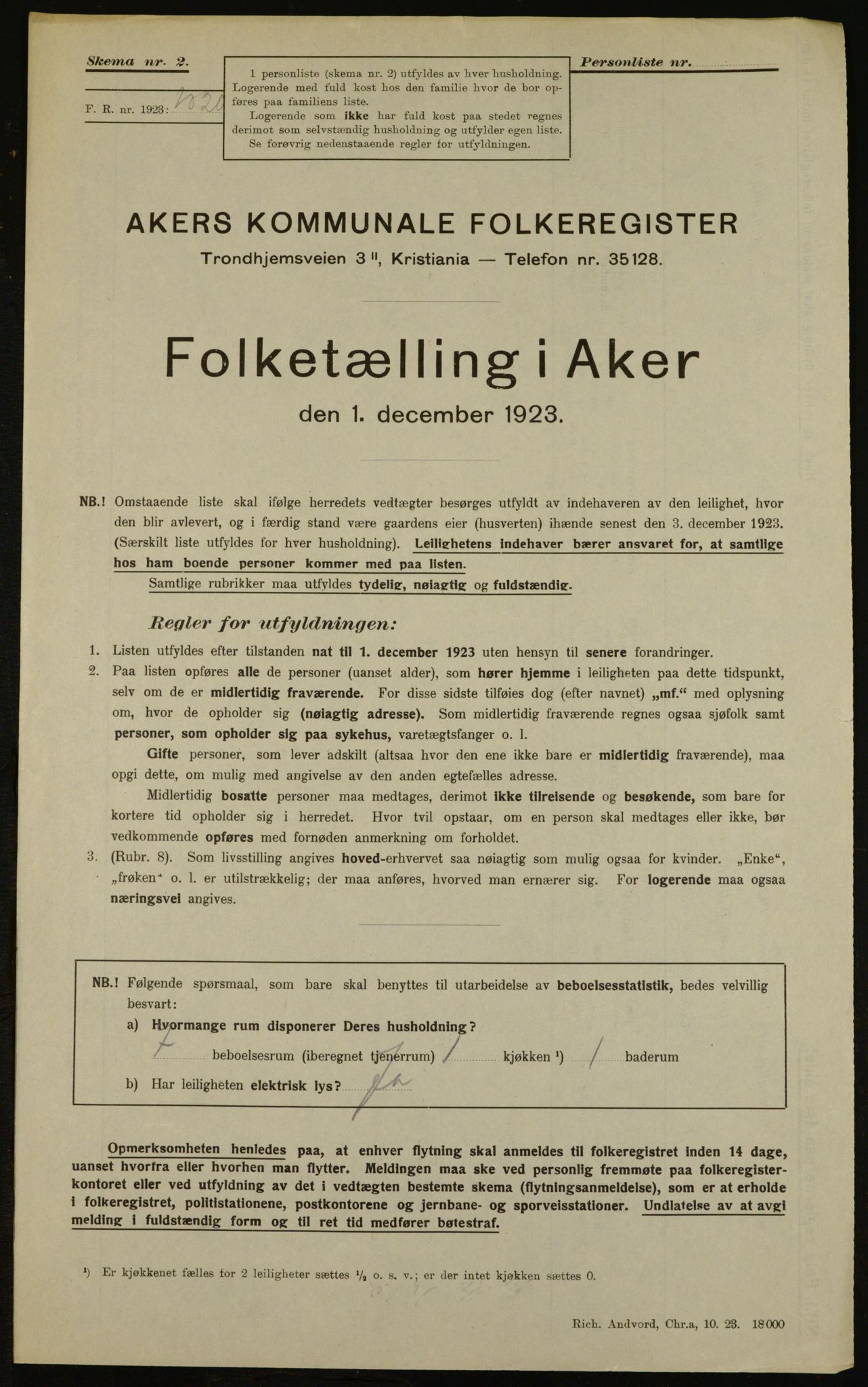 , Municipal Census 1923 for Aker, 1923, p. 6221