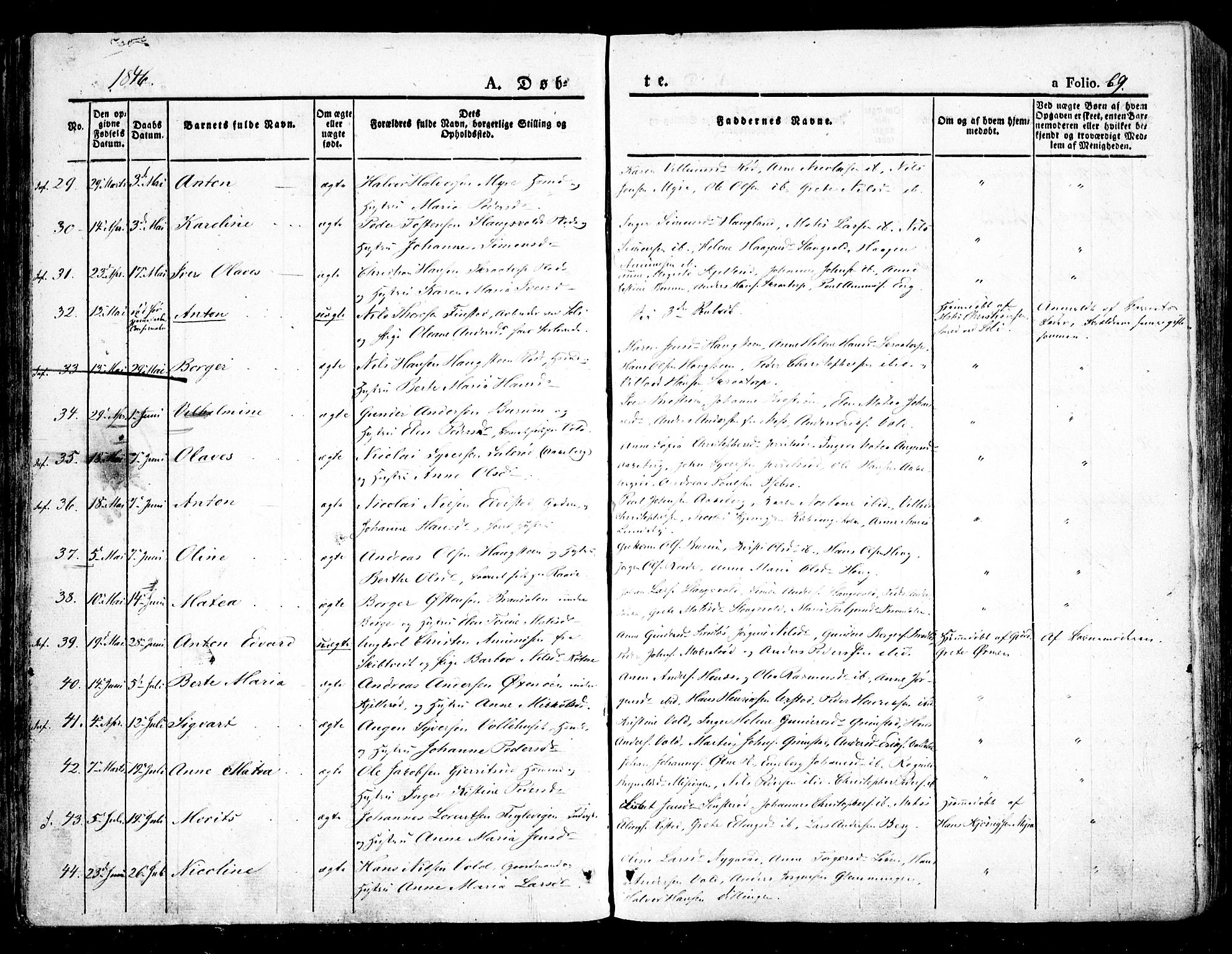 Råde prestekontor kirkebøker, AV/SAO-A-2009/F/Fa/L0005: Parish register (official) no. 5, 1830-1853, p. 69