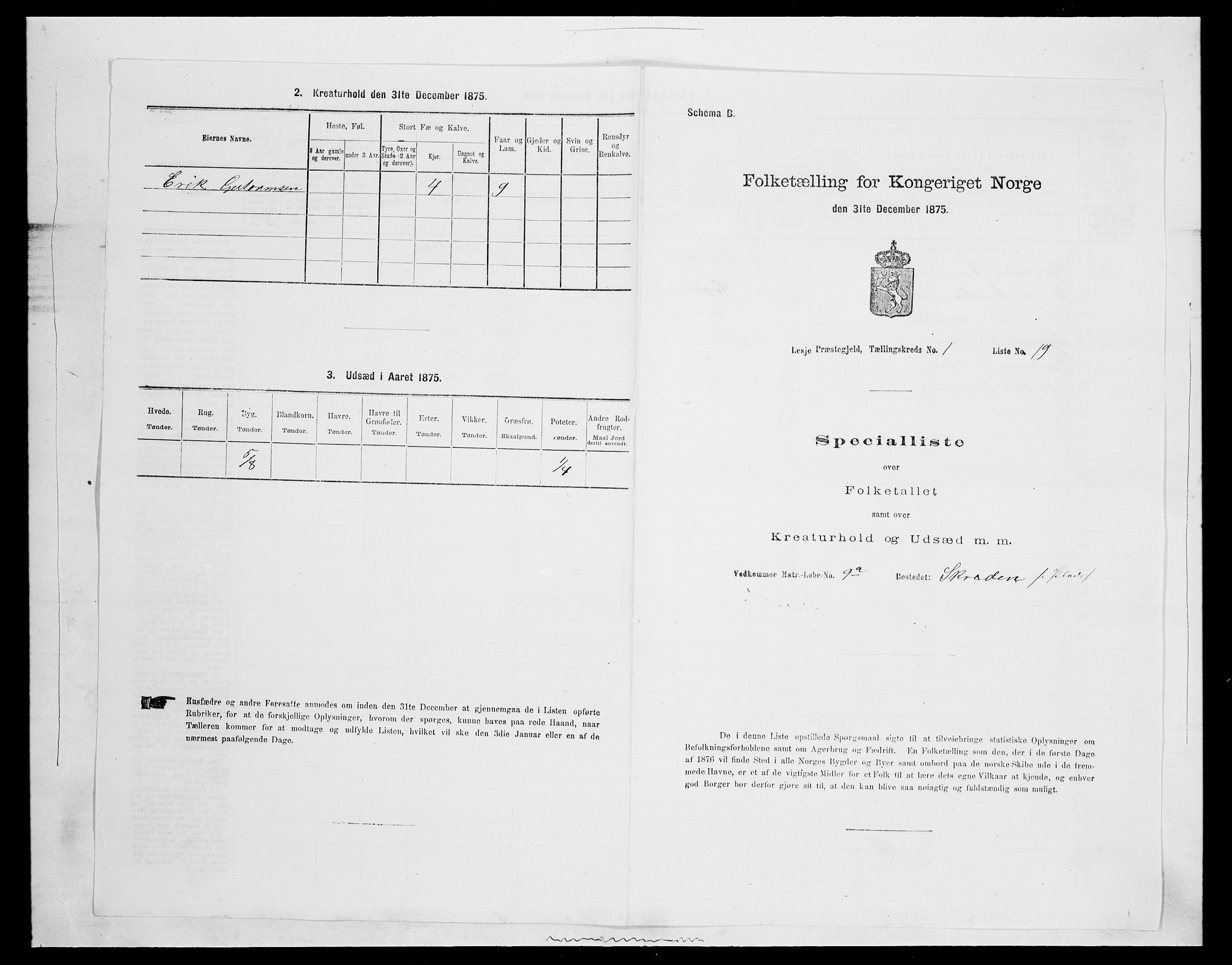 SAH, 1875 census for 0512P Lesja, 1875, p. 120