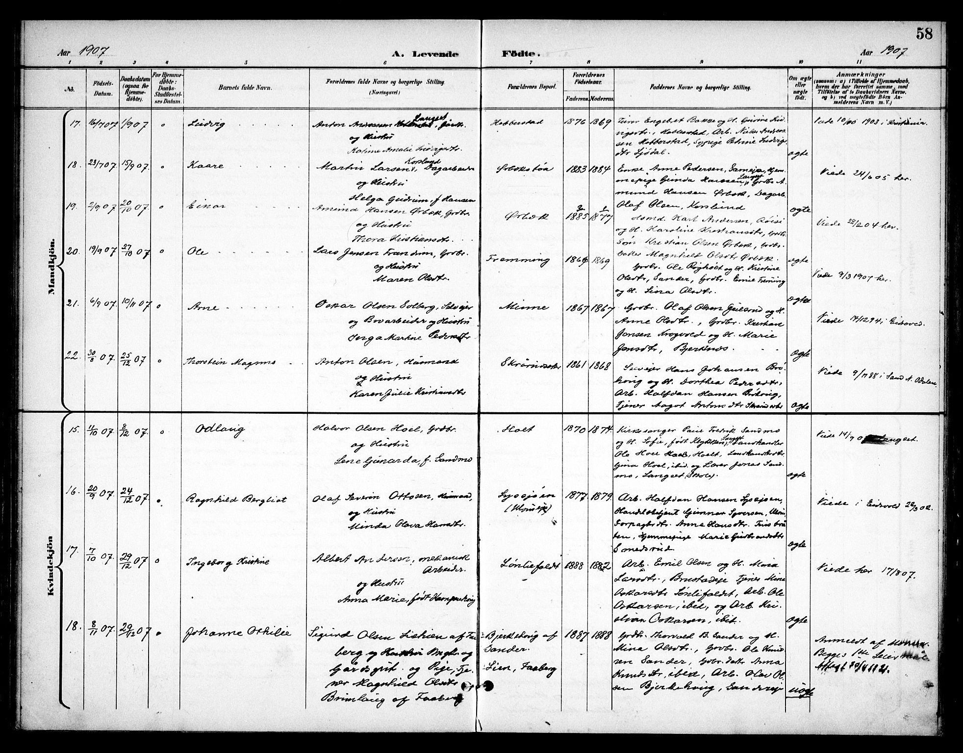 Eidsvoll prestekontor Kirkebøker, SAO/A-10888/F/Fb/L0003: Parish register (official) no. II 3, 1898-1909, p. 58