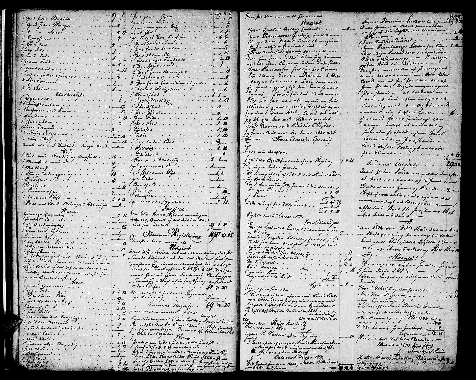 Søre Sunnmøre sorenskriveri, AV/SAT-A-4122/1/3/3A/L0011: Skifte- / Skifteutloddings- / Skifteslutningsprotokollar, 1831-1835, p. 302b-303a