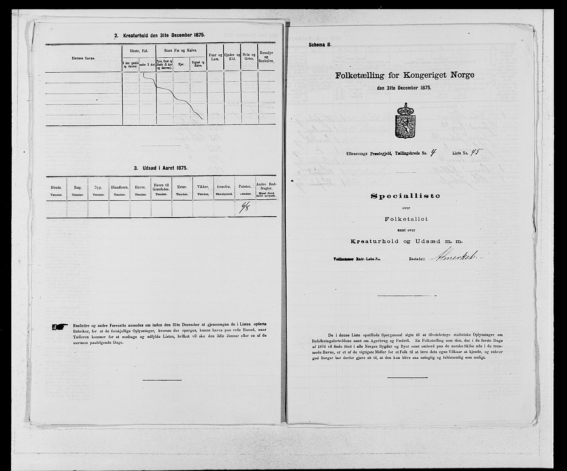 SAB, 1875 census for 1230P Ullensvang, 1875, p. 381