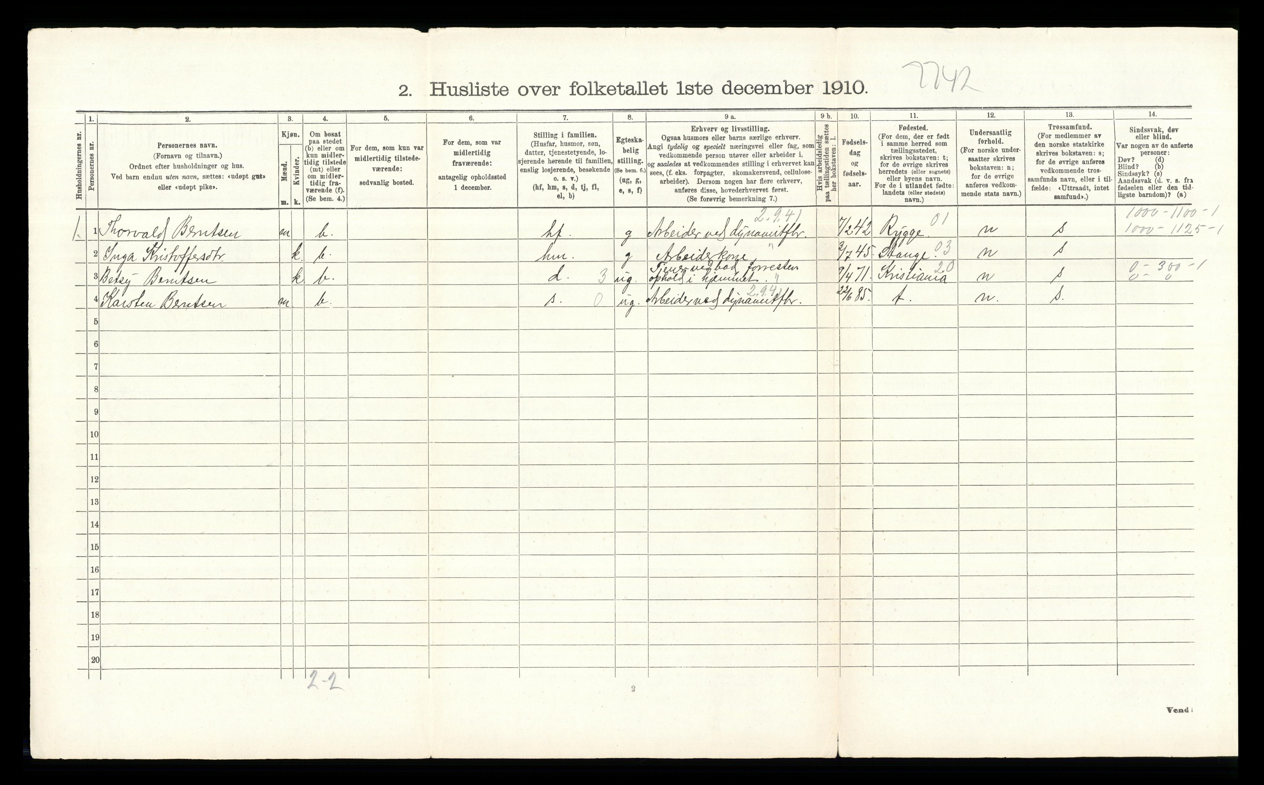 RA, 1910 census for Hurum, 1910, p. 237