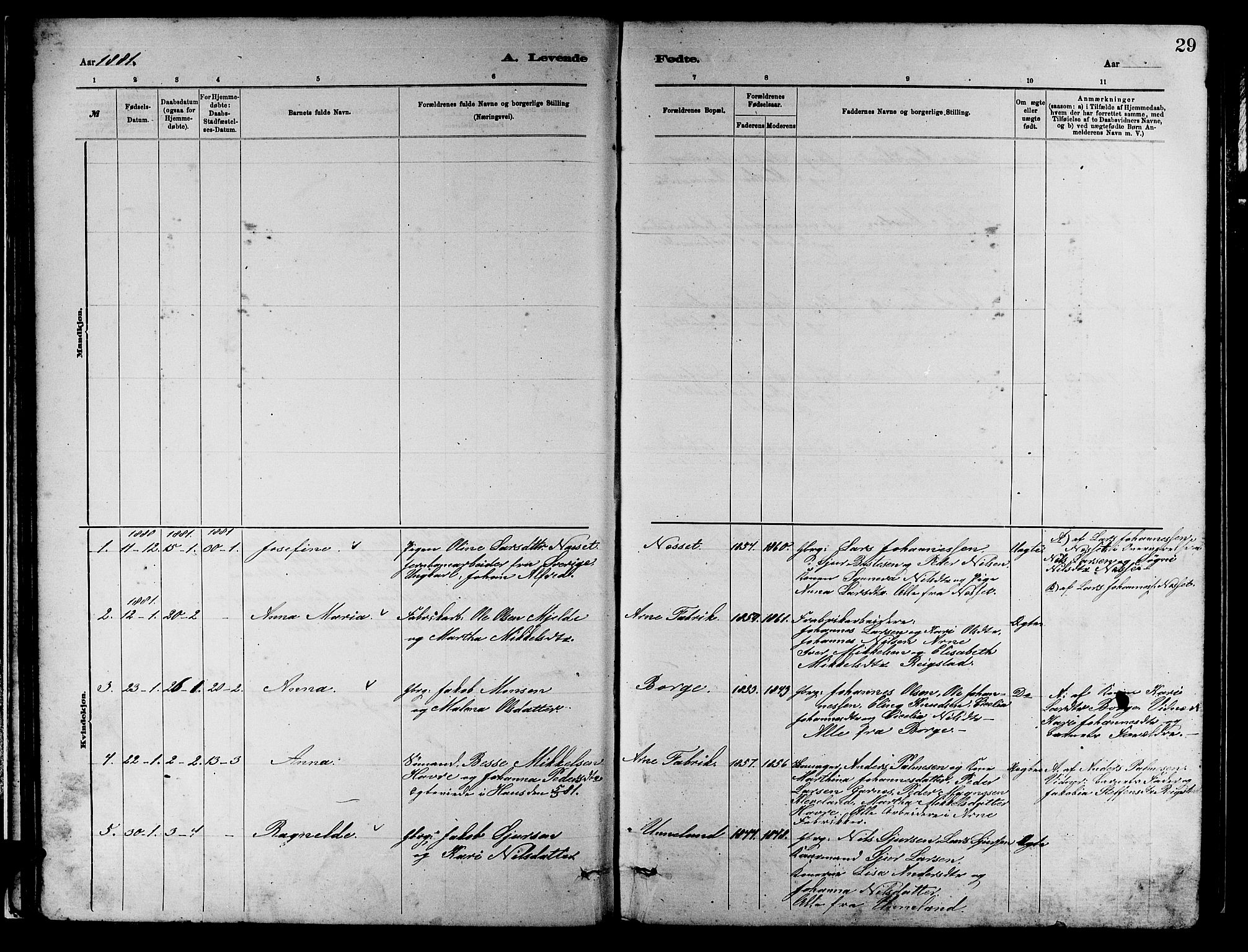 Arna Sokneprestembete, SAB/A-74001/H/Ha/Hab: Parish register (copy) no. A 2, 1878-1887, p. 29