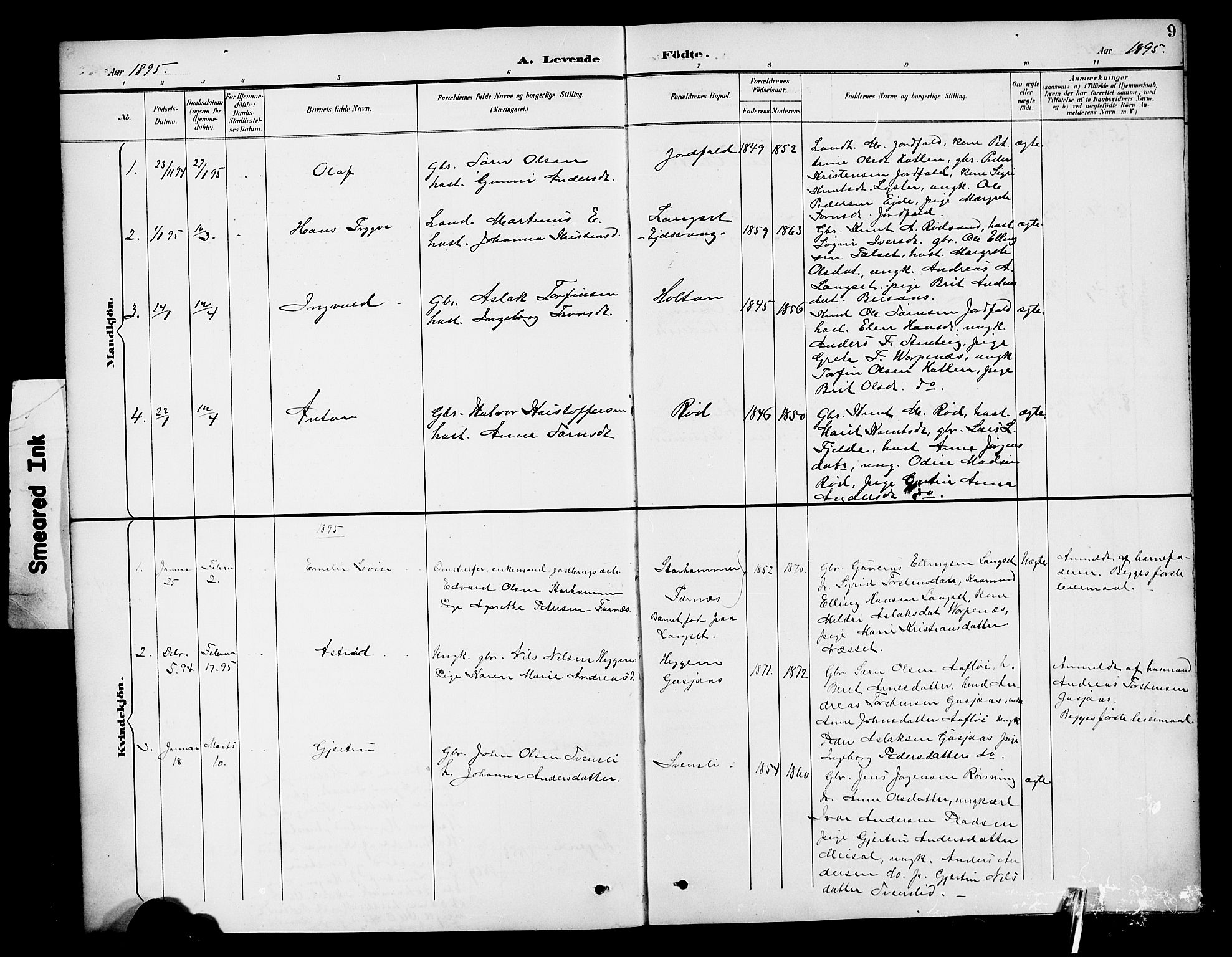 Ministerialprotokoller, klokkerbøker og fødselsregistre - Møre og Romsdal, SAT/A-1454/551/L0632: Parish register (copy) no. 551C04, 1894-1920, p. 9