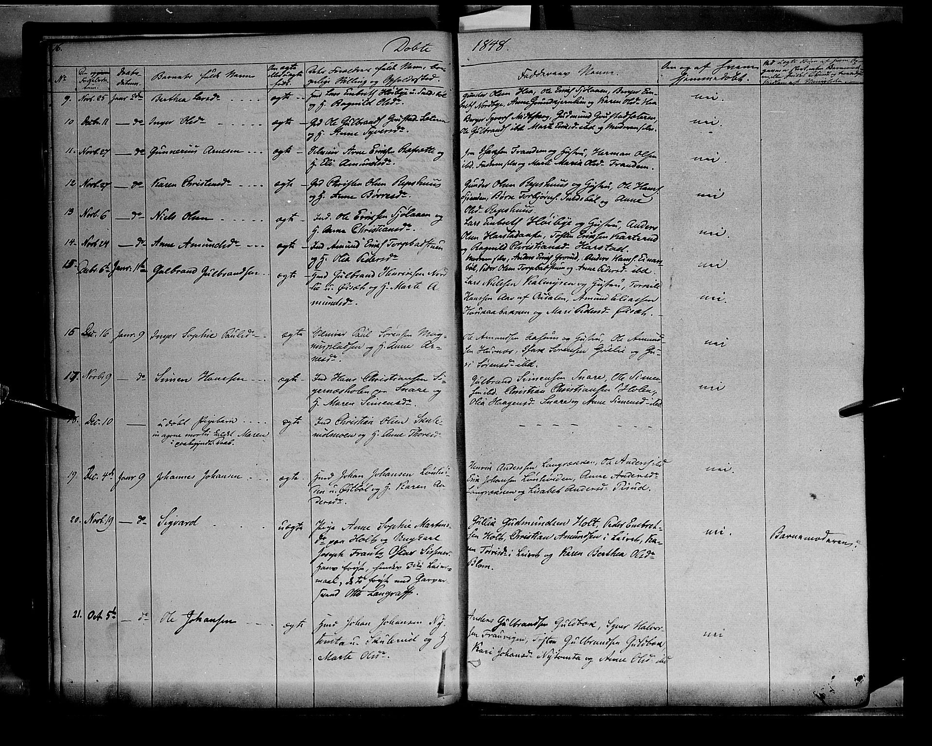 Vinger prestekontor, SAH/PREST-024/H/Ha/Haa/L0009: Parish register (official) no. 9, 1847-1855, p. 16