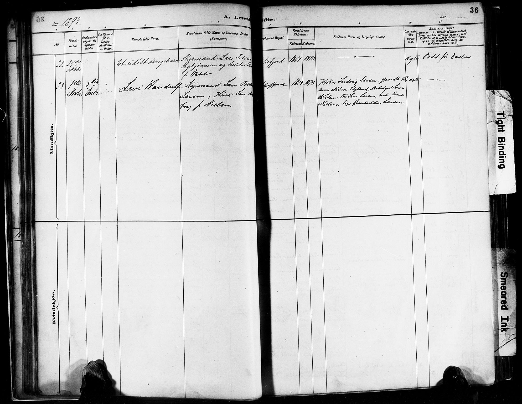 Flekkefjord sokneprestkontor, SAK/1111-0012/F/Fa/Faa/L0001: Parish register (official) no. A 1, 1885-1900, p. 36