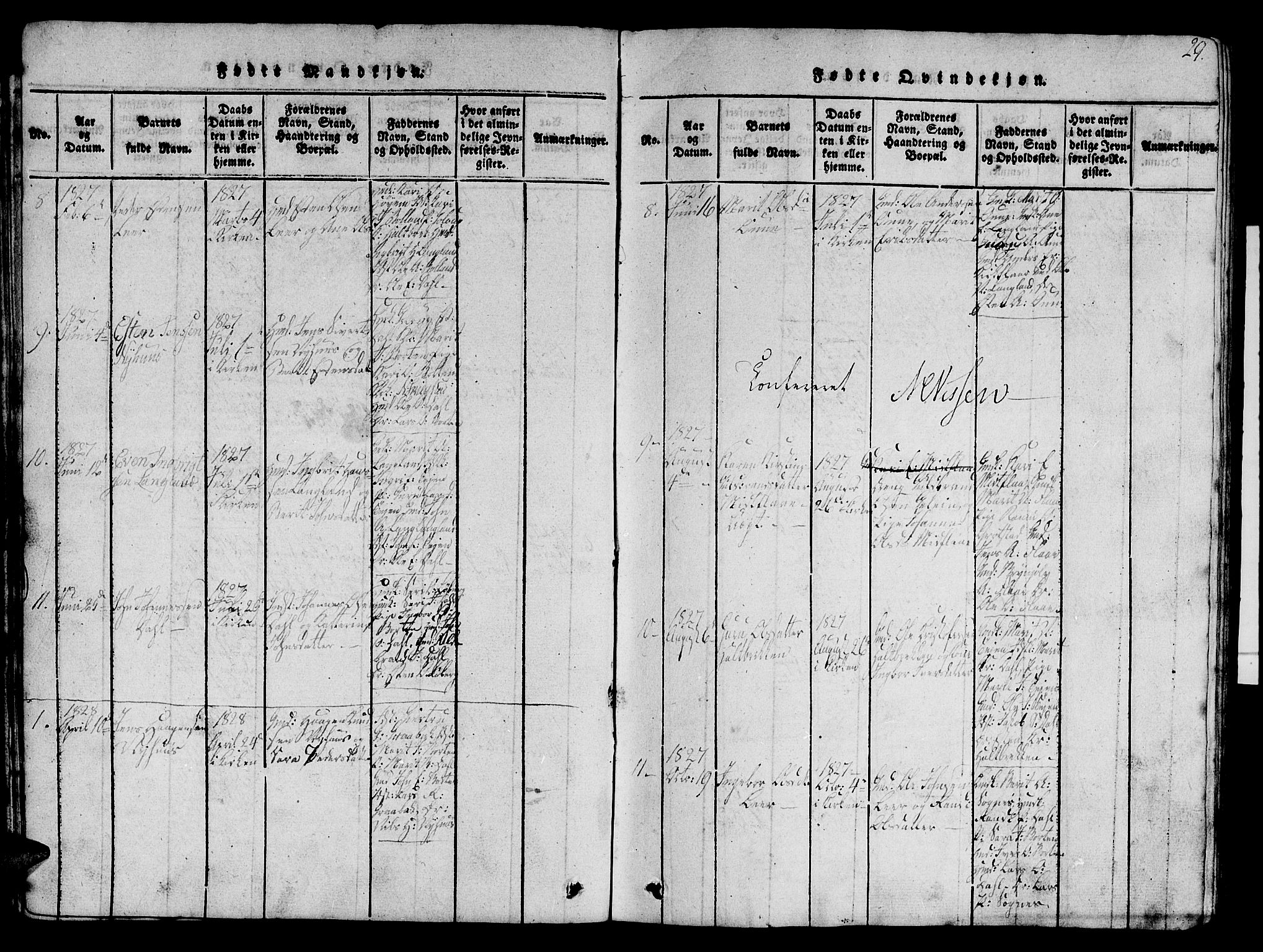 Ministerialprotokoller, klokkerbøker og fødselsregistre - Sør-Trøndelag, AV/SAT-A-1456/693/L1121: Parish register (copy) no. 693C02, 1816-1869, p. 29