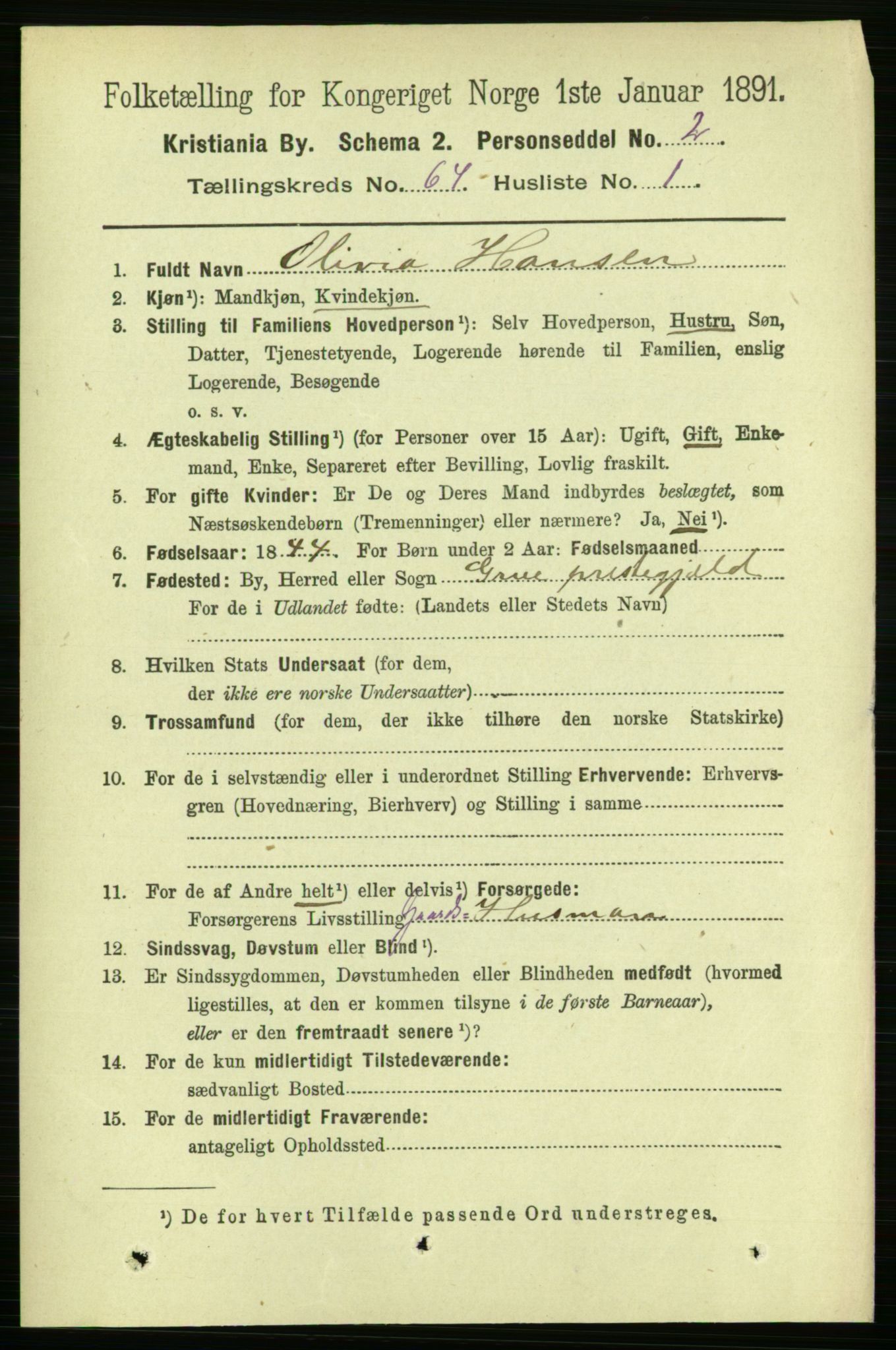 RA, 1891 census for 0301 Kristiania, 1891, p. 34402