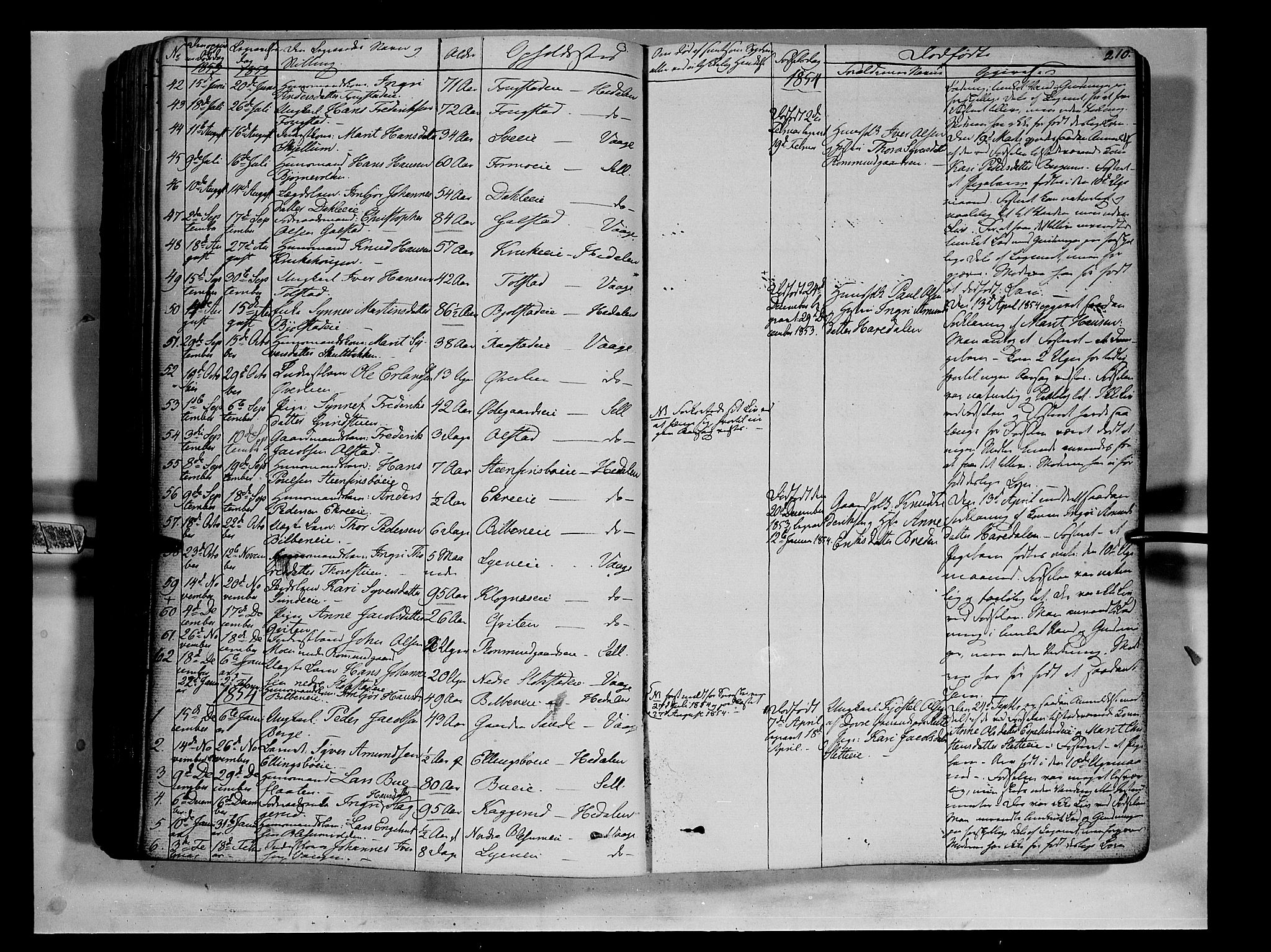 Vågå prestekontor, SAH/PREST-076/H/Ha/Haa/L0005: Parish register (official) no. 5 /1, 1842-1856, p. 210