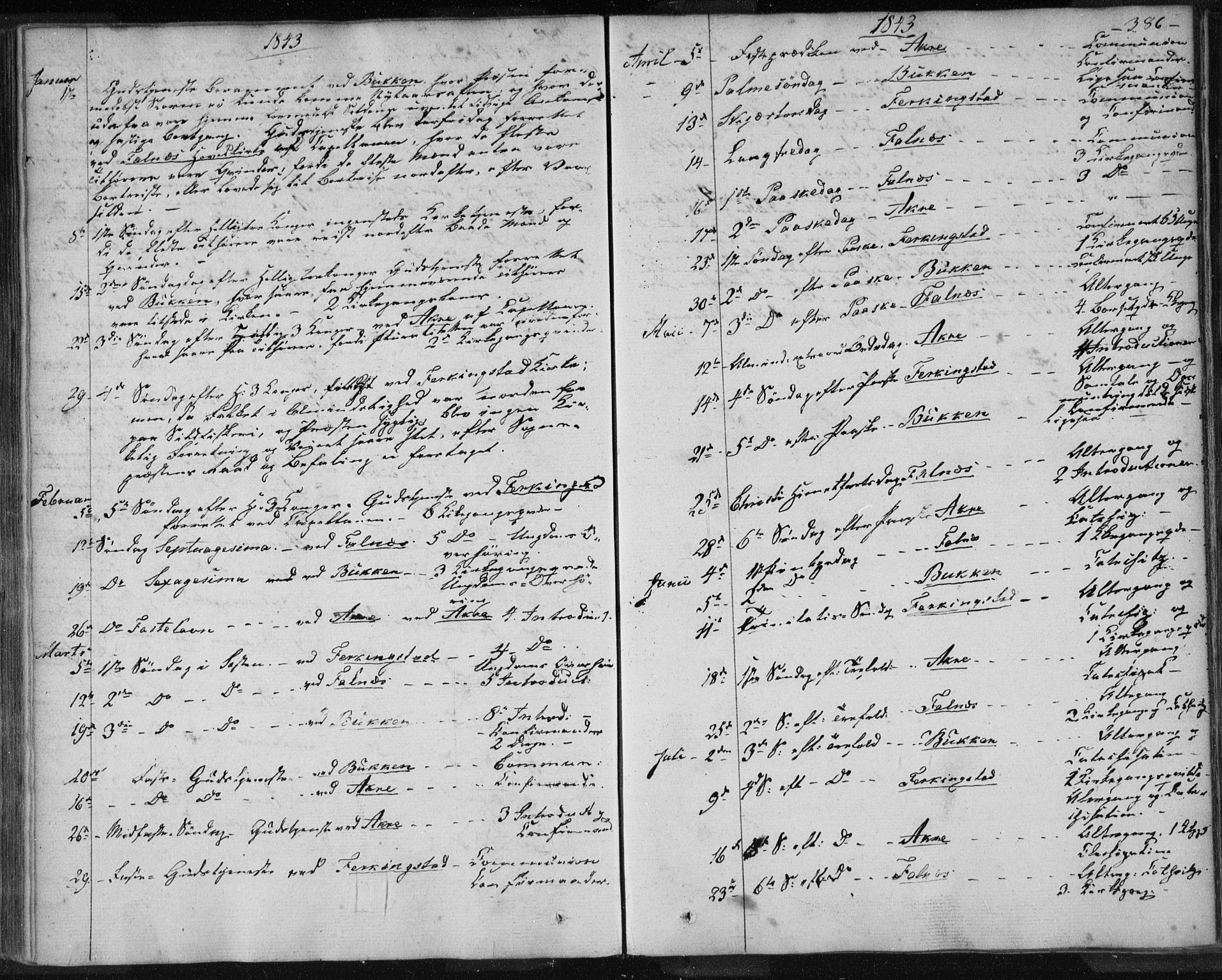 Skudenes sokneprestkontor, SAST/A -101849/H/Ha/Haa/L0003: Parish register (official) no. A 2.2, 1841-1846, p. 386