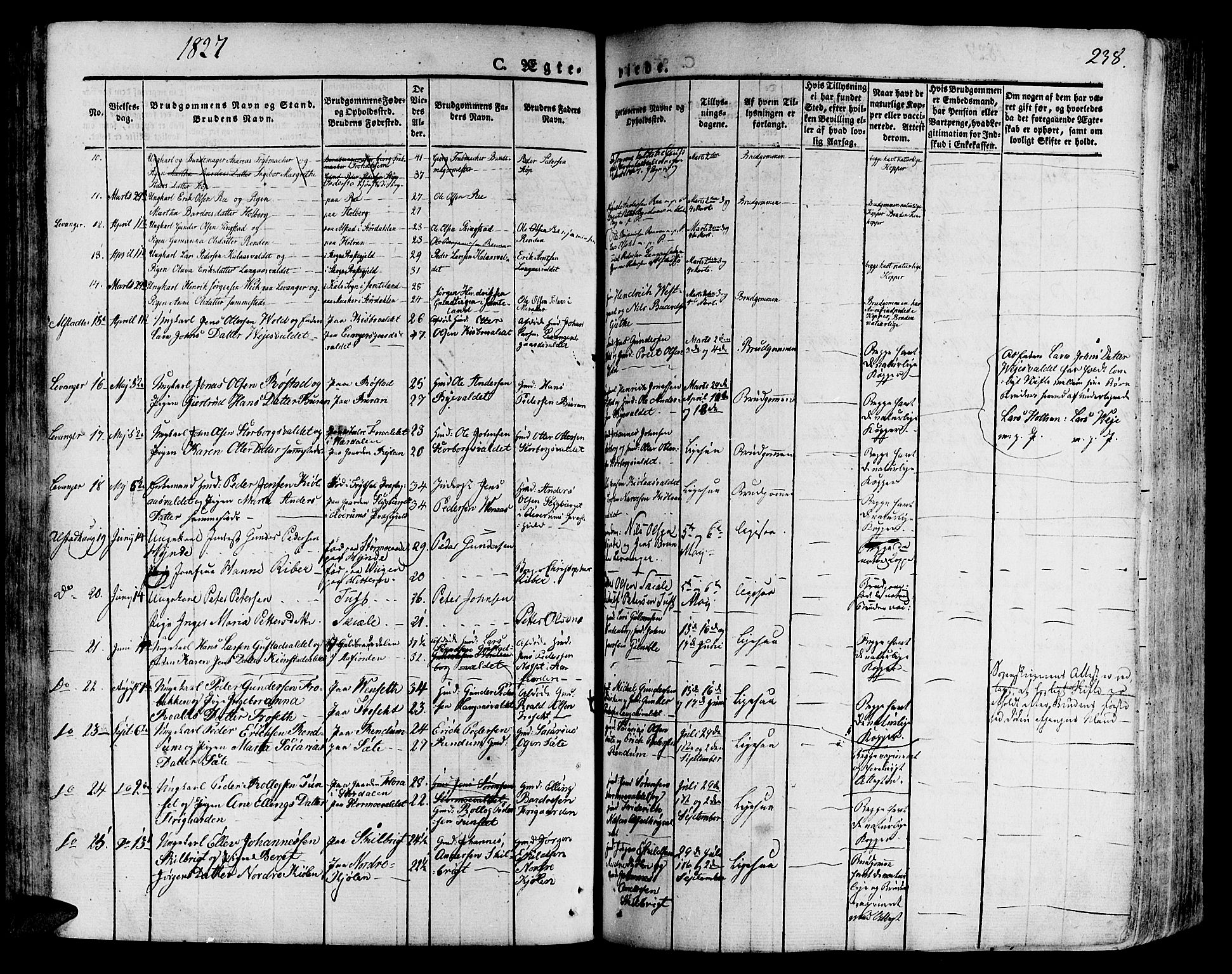 Ministerialprotokoller, klokkerbøker og fødselsregistre - Nord-Trøndelag, SAT/A-1458/717/L0152: Parish register (official) no. 717A05 /1, 1825-1836, p. 238