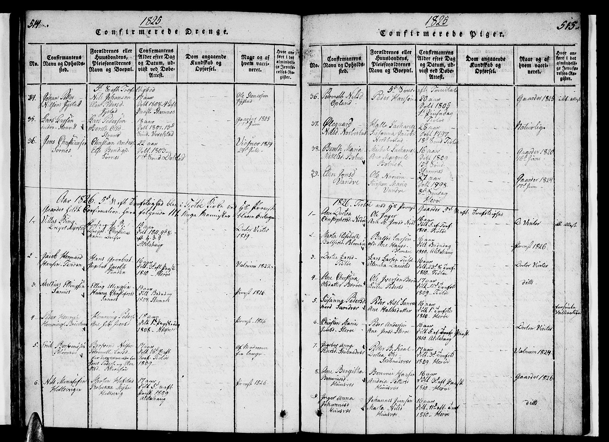 Ministerialprotokoller, klokkerbøker og fødselsregistre - Nordland, AV/SAT-A-1459/830/L0457: Parish register (copy) no. 830C01 /1, 1820-1842, p. 514-515