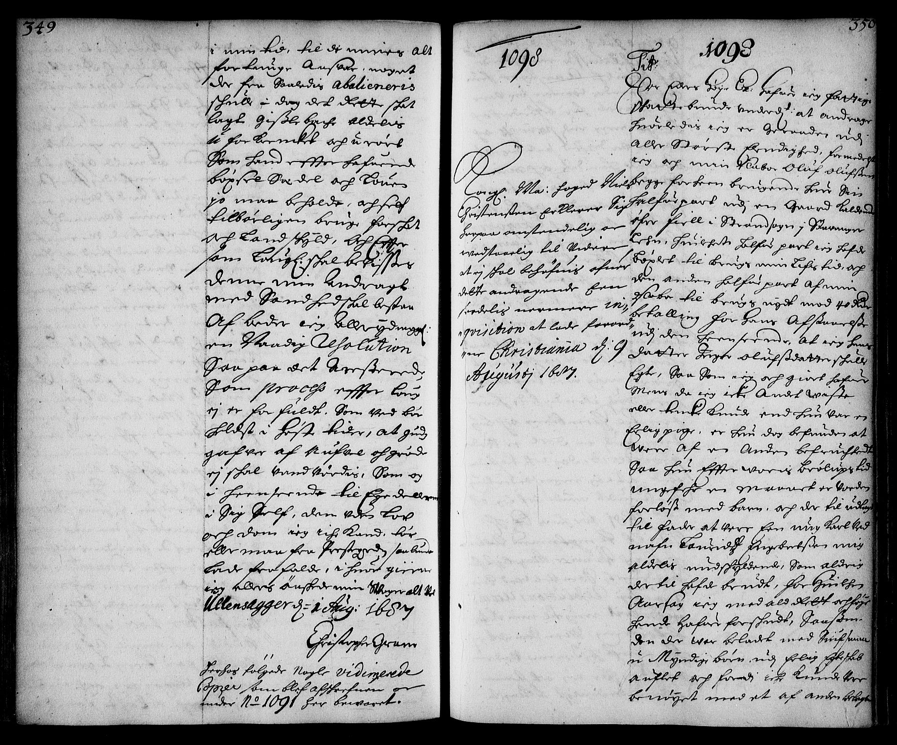 Stattholderembetet 1572-1771, AV/RA-EA-2870/Ae/L0004: Supplikasjons- og resolusjonsprotokoll, 1687, p. 349b-350a