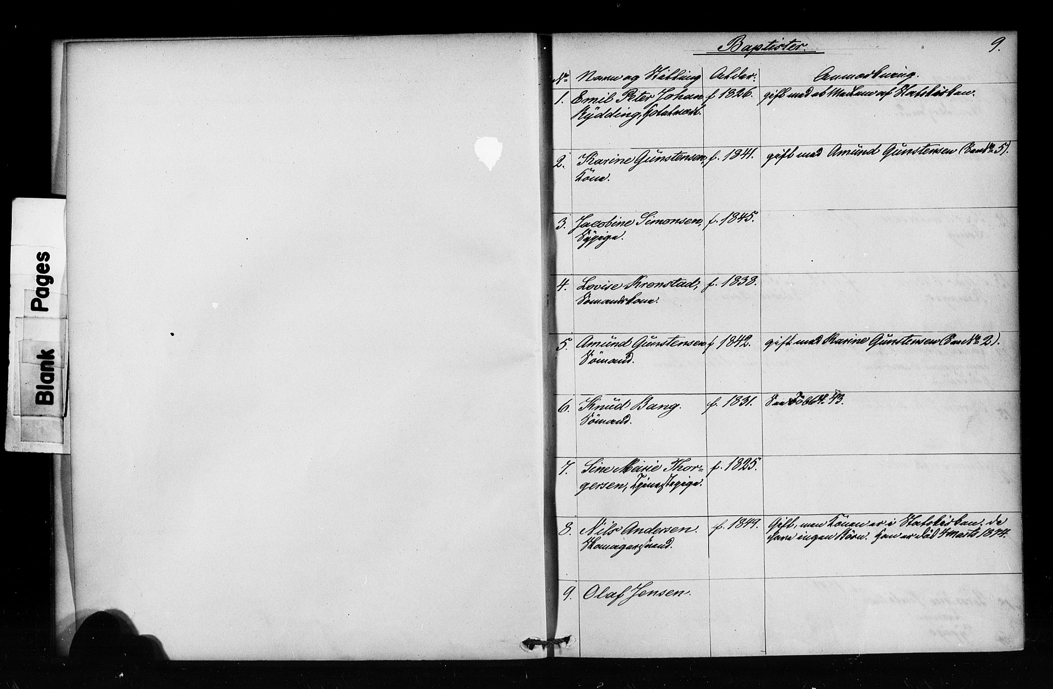 Nykirken Sokneprestembete, AV/SAB-A-77101/H/Haa/L0052: Parish register (official) no. H 1, 1858-1896, p. 9