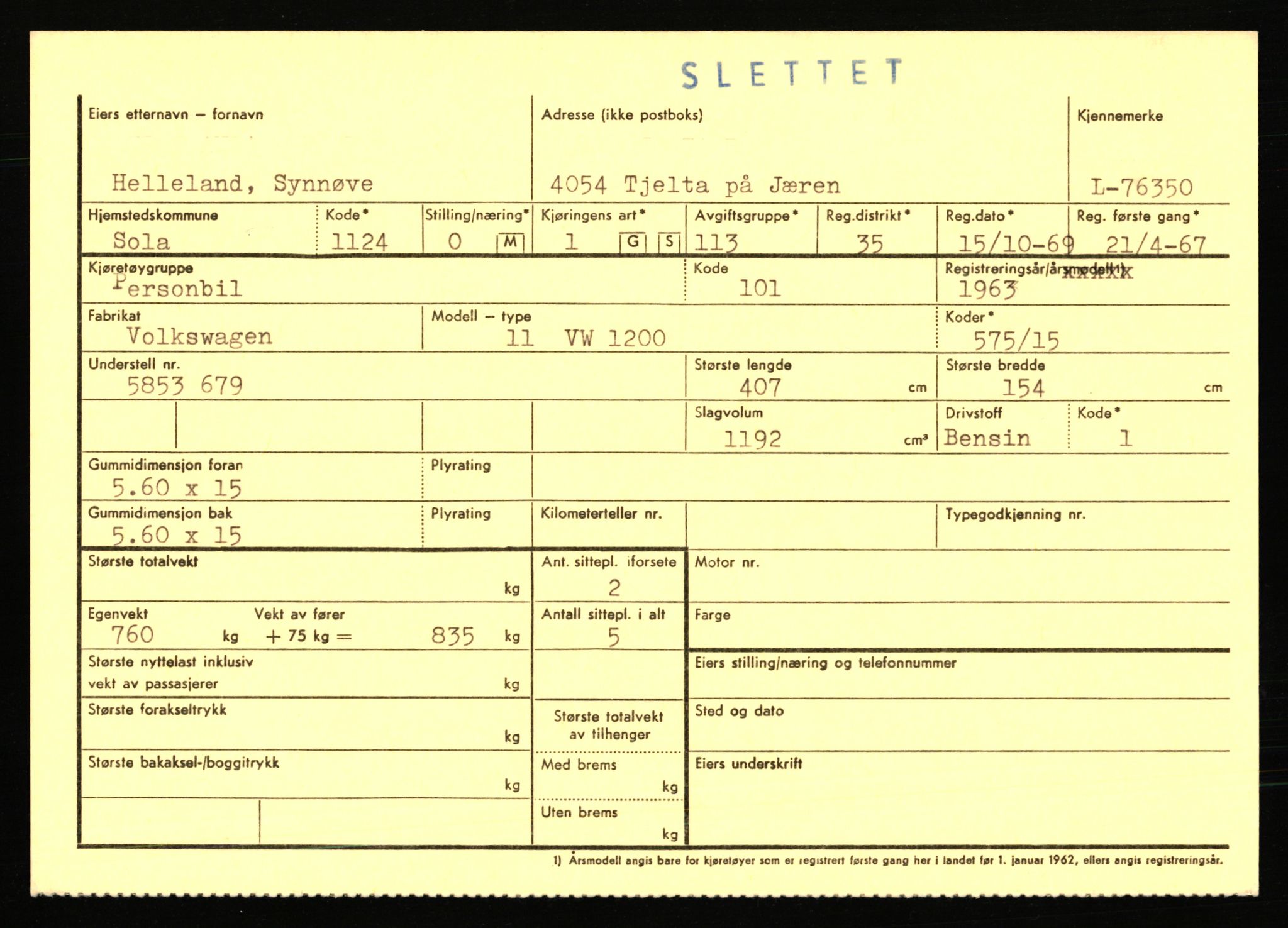 Stavanger trafikkstasjon, AV/SAST-A-101942/0/F/L0068: L-75000 - L-76799, 1930-1971, p. 1661