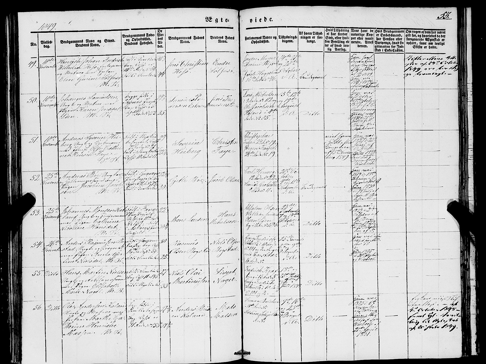 Domkirken sokneprestembete, AV/SAB-A-74801/H/Haa/L0033: Parish register (official) no. D 1, 1841-1853, p. 53