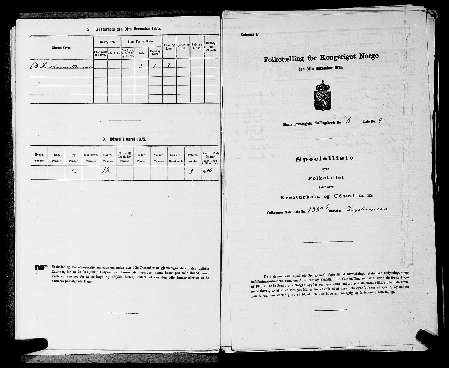 SAKO, 1875 census for 0621P Sigdal, 1875, p. 719