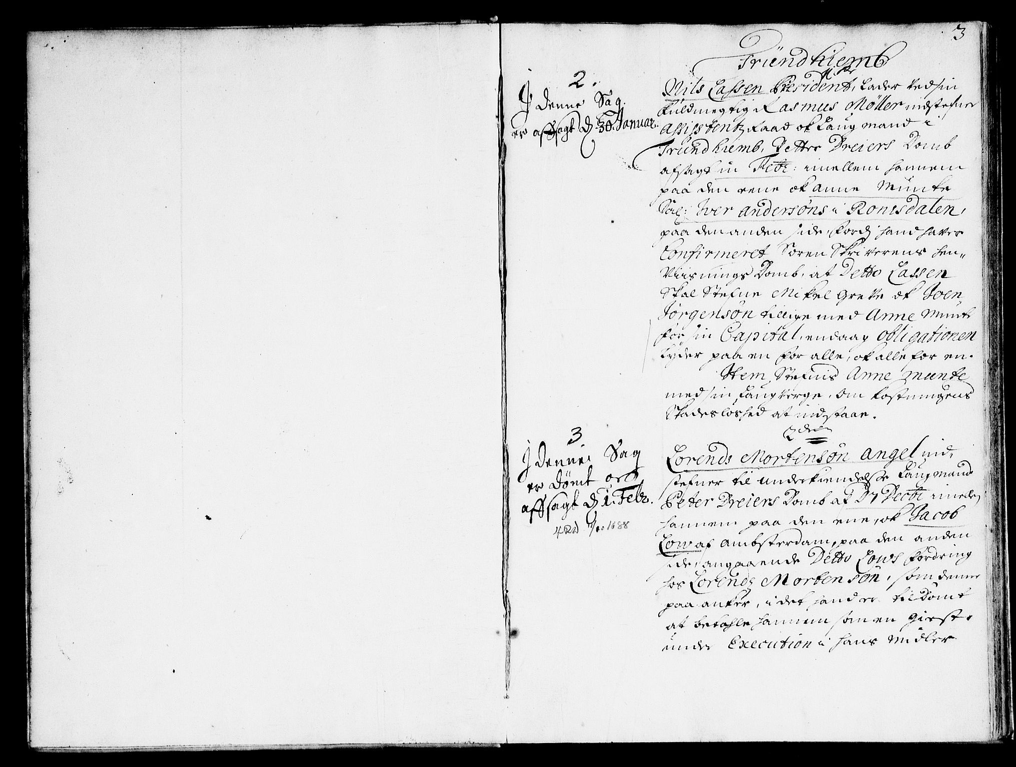 Overhoffretten 1667-1797, AV/RA-EA-2884/Ad/L0250: Ekstraktprotokoll, 1688, p. 2b-3a