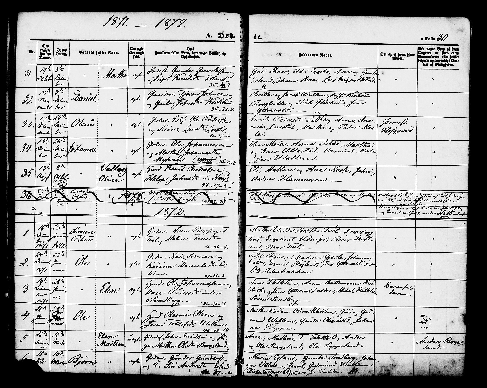 Hjelmeland sokneprestkontor, AV/SAST-A-101843/01/IV/L0012: Parish register (official) no. A 12, 1862-1886, p. 30