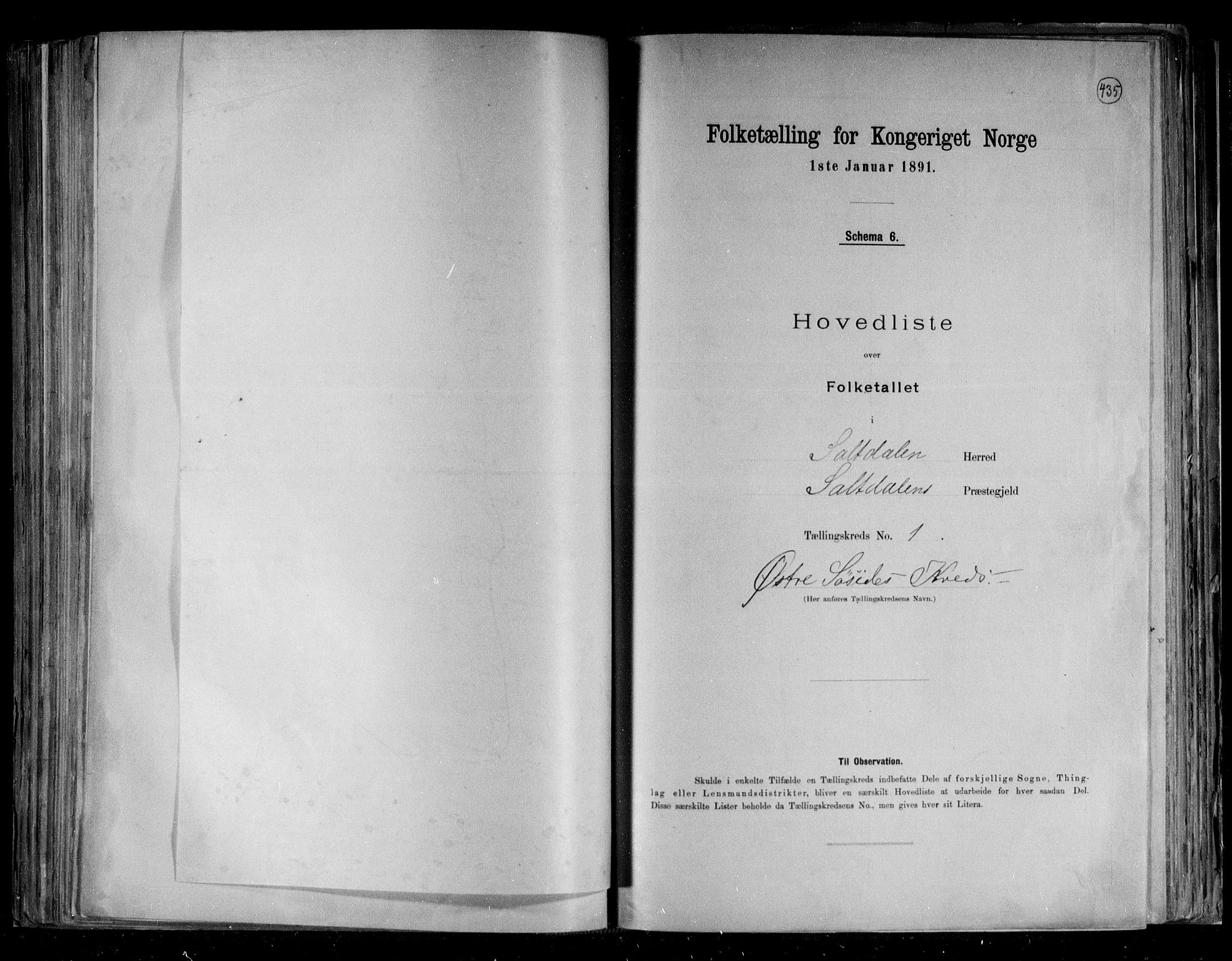 RA, 1891 census for 1840 Saltdal, 1891, p. 5