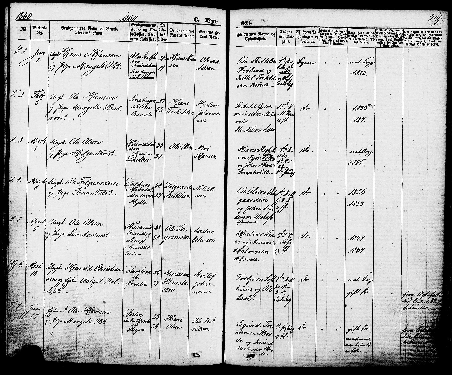 Hjartdal kirkebøker, SAKO/A-270/F/Fa/L0009: Parish register (official) no. I 9, 1860-1879, p. 249