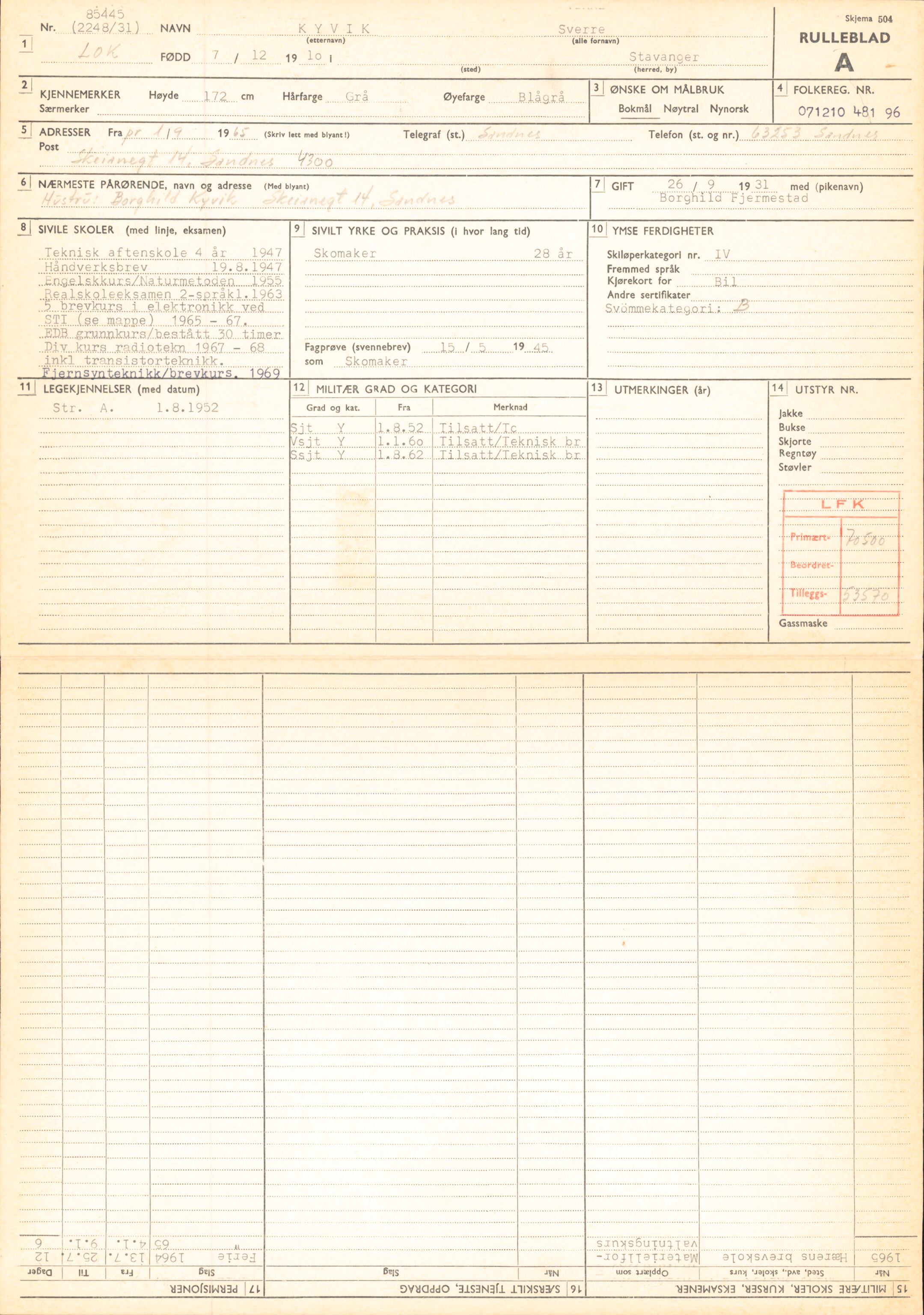 Forsvaret, Forsvarets overkommando/Luftforsvarsstaben, RA/RAFA-4079/P/Pa/L0024: Personellpapirer, 1910, p. 558