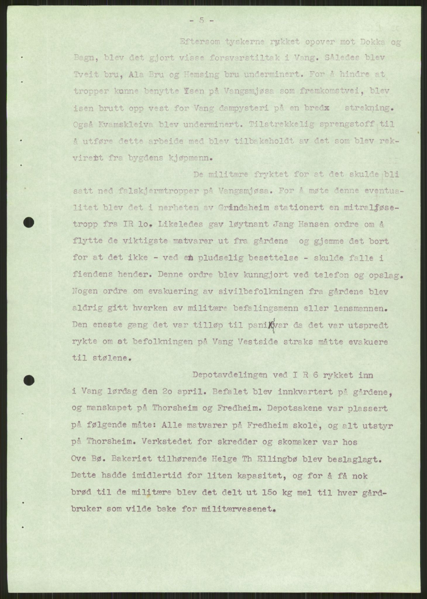 Forsvaret, Forsvarets krigshistoriske avdeling, AV/RA-RAFA-2017/Y/Ya/L0014: II-C-11-31 - Fylkesmenn.  Rapporter om krigsbegivenhetene 1940., 1940, p. 231