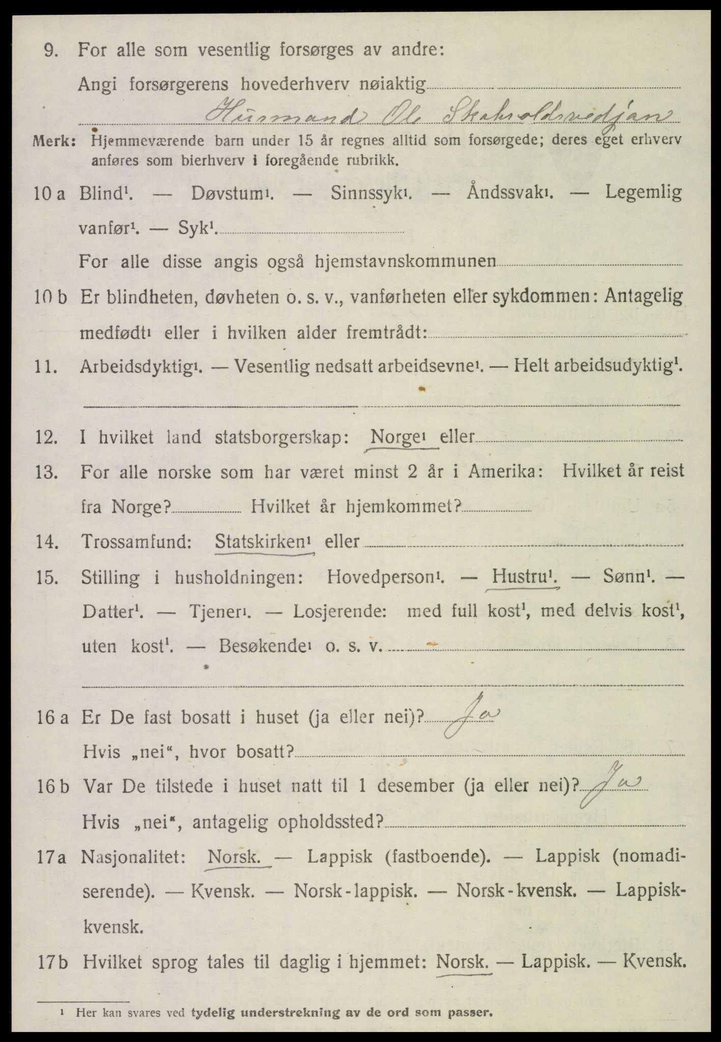 SAT, 1920 census for Skatval, 1920, p. 2232