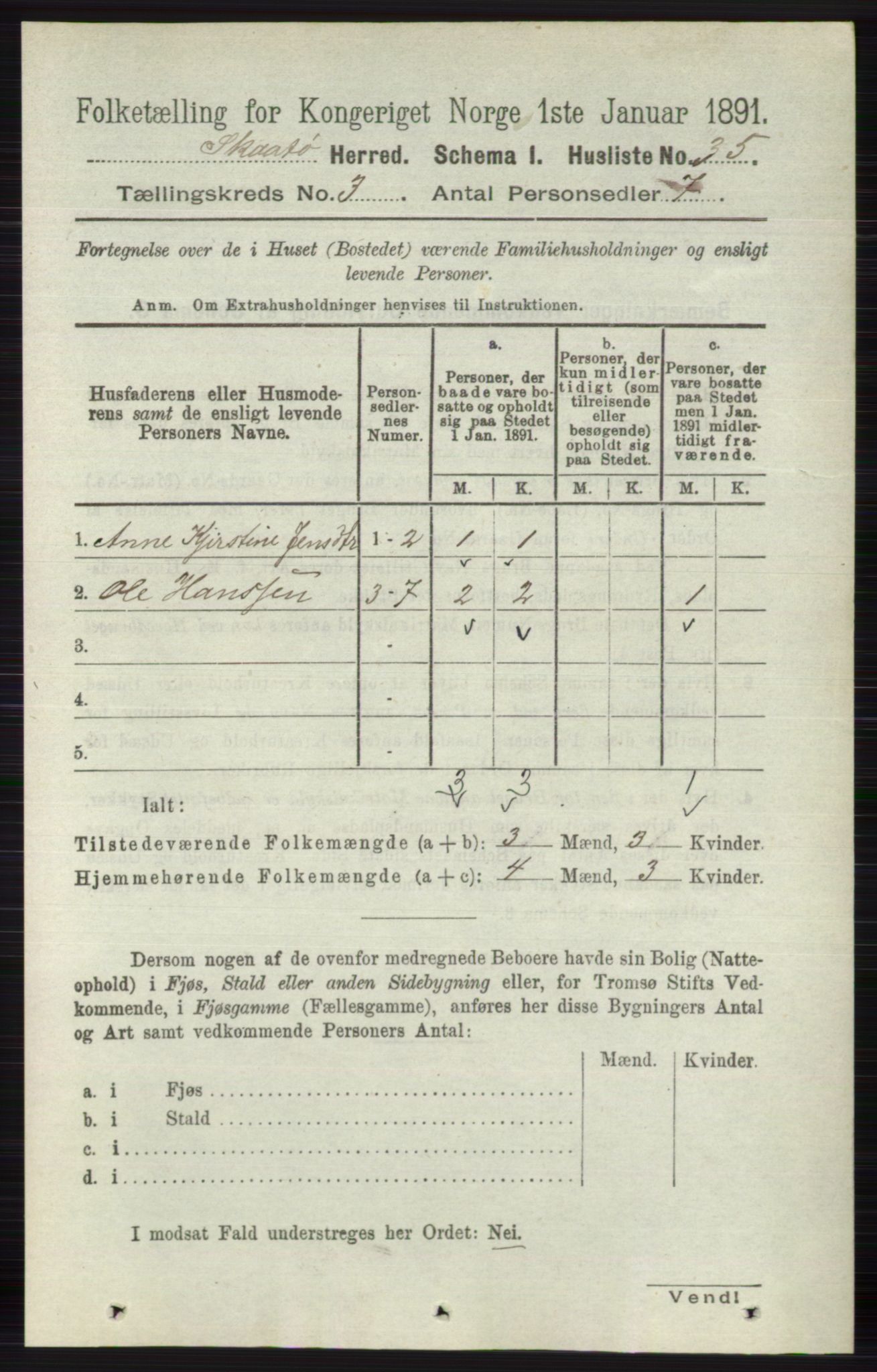 RA, 1891 census for 0815 Skåtøy, 1891, p. 608