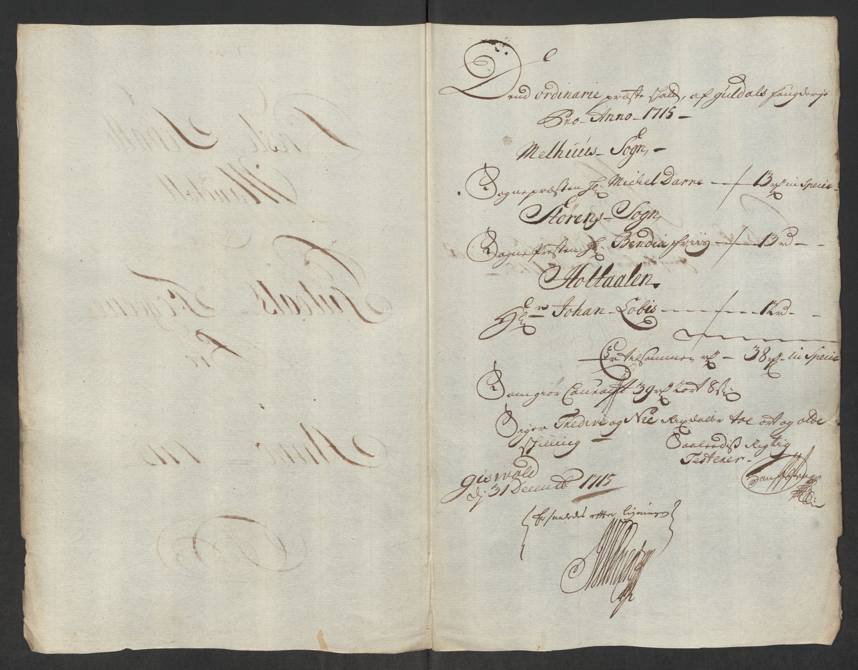 Rentekammeret inntil 1814, Reviderte regnskaper, Fogderegnskap, AV/RA-EA-4092/R60/L3966: Fogderegnskap Orkdal og Gauldal, 1715, p. 301