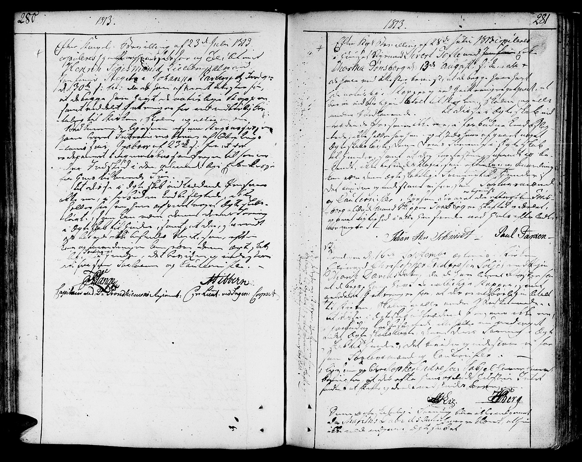 Ministerialprotokoller, klokkerbøker og fødselsregistre - Sør-Trøndelag, SAT/A-1456/602/L0105: Parish register (official) no. 602A03, 1774-1814, p. 280-281