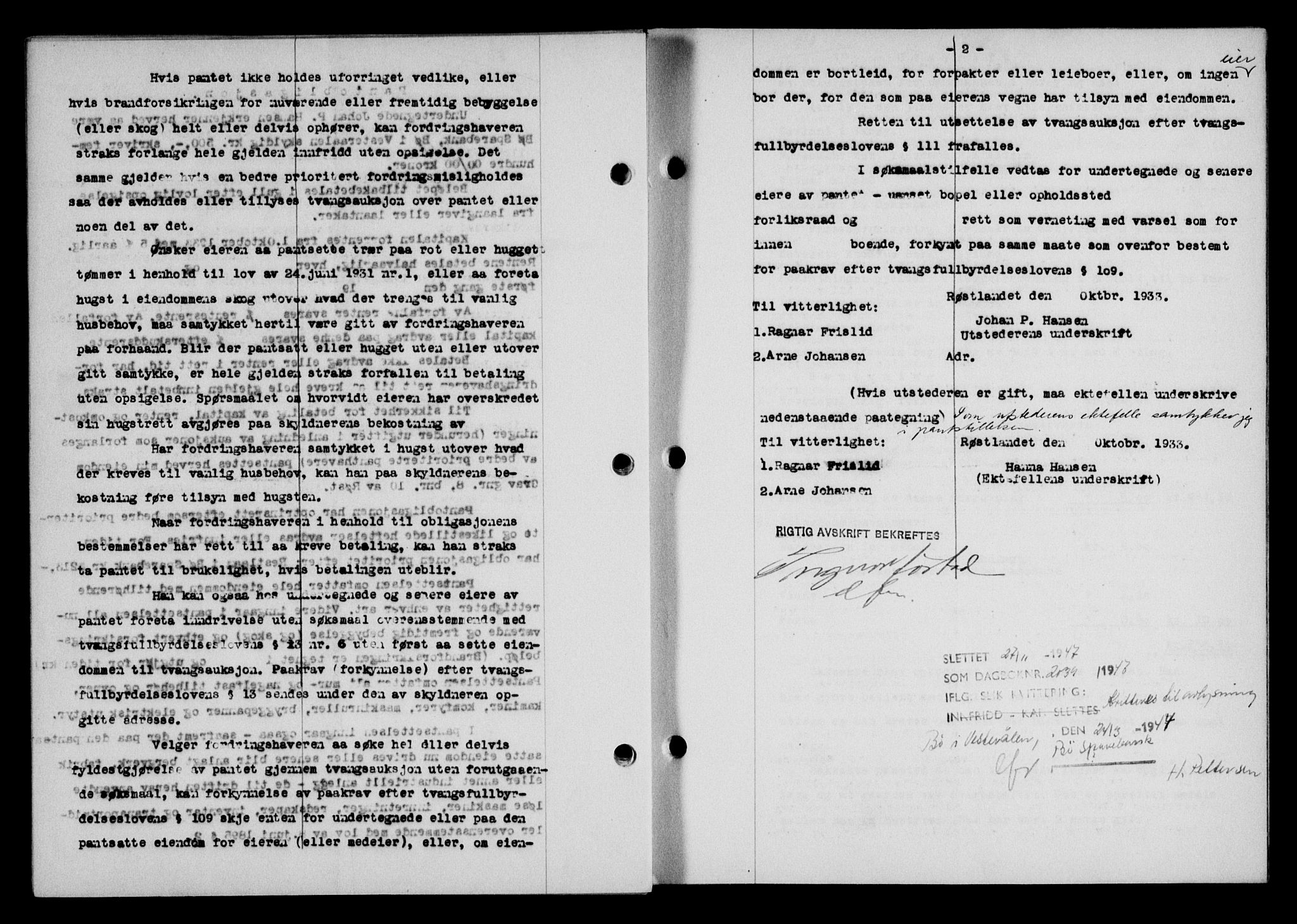 Lofoten sorenskriveri, SAT/A-0017/1/2/2C/L0028b: Mortgage book no. 28b, 1933-1933, Deed date: 16.10.1933