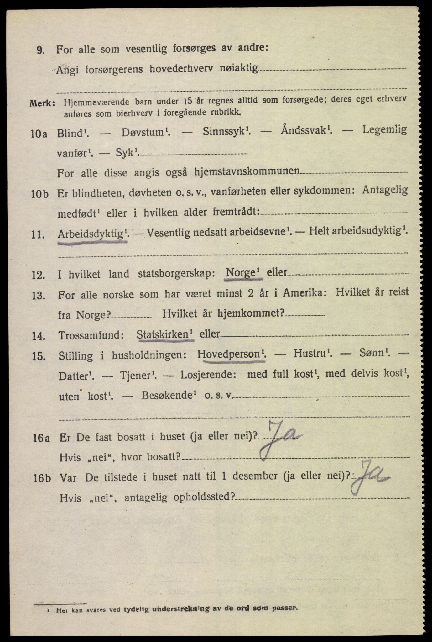 SAK, 1920 census for Sør-Audnedal, 1920, p. 2180