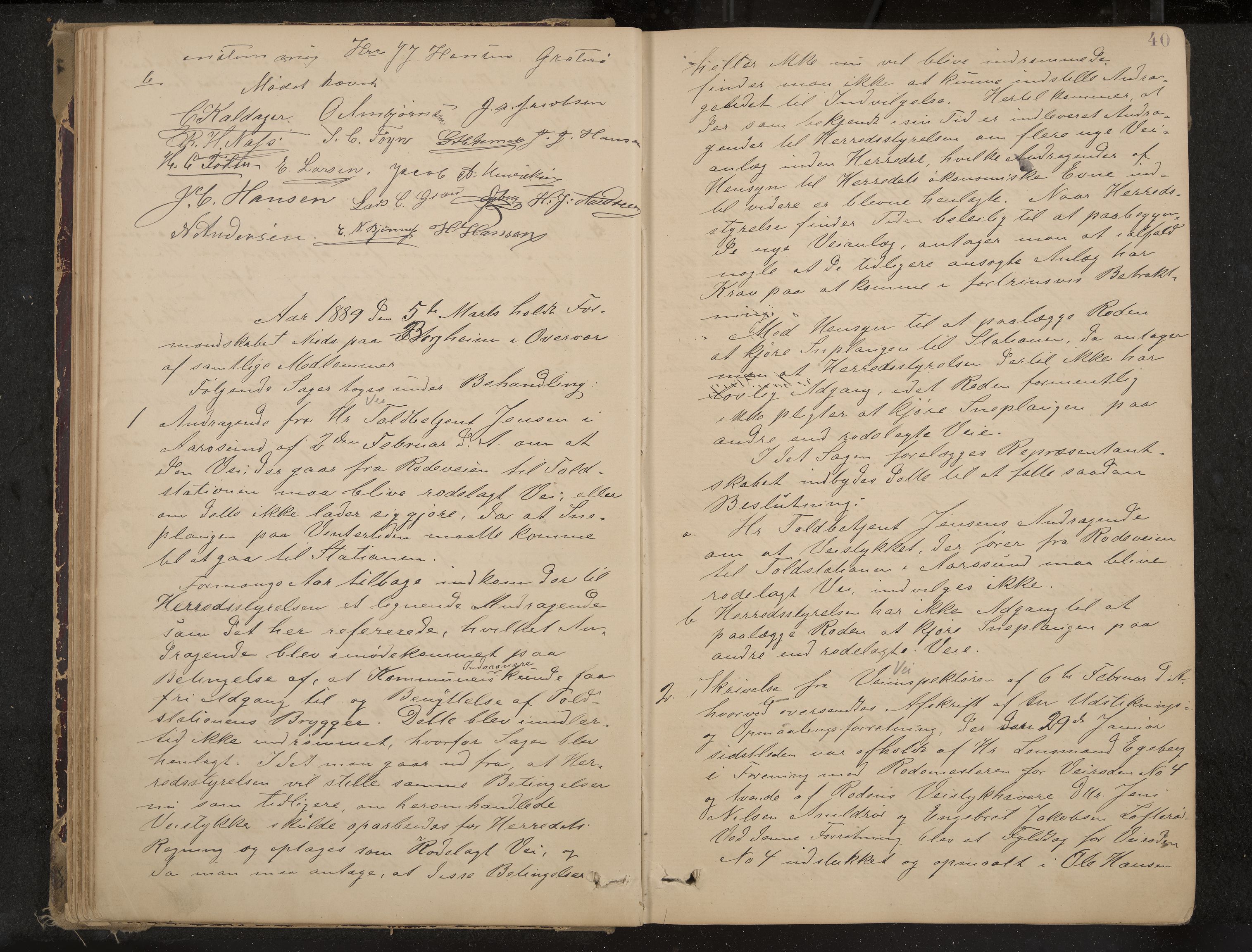 Nøtterøy formannskap og sentraladministrasjon, IKAK/0722021-1/A/Aa/L0004: Møtebok, 1887-1896, p. 40