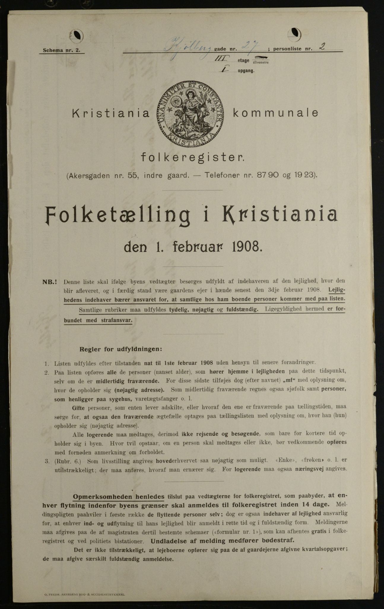 OBA, Municipal Census 1908 for Kristiania, 1908, p. 46337