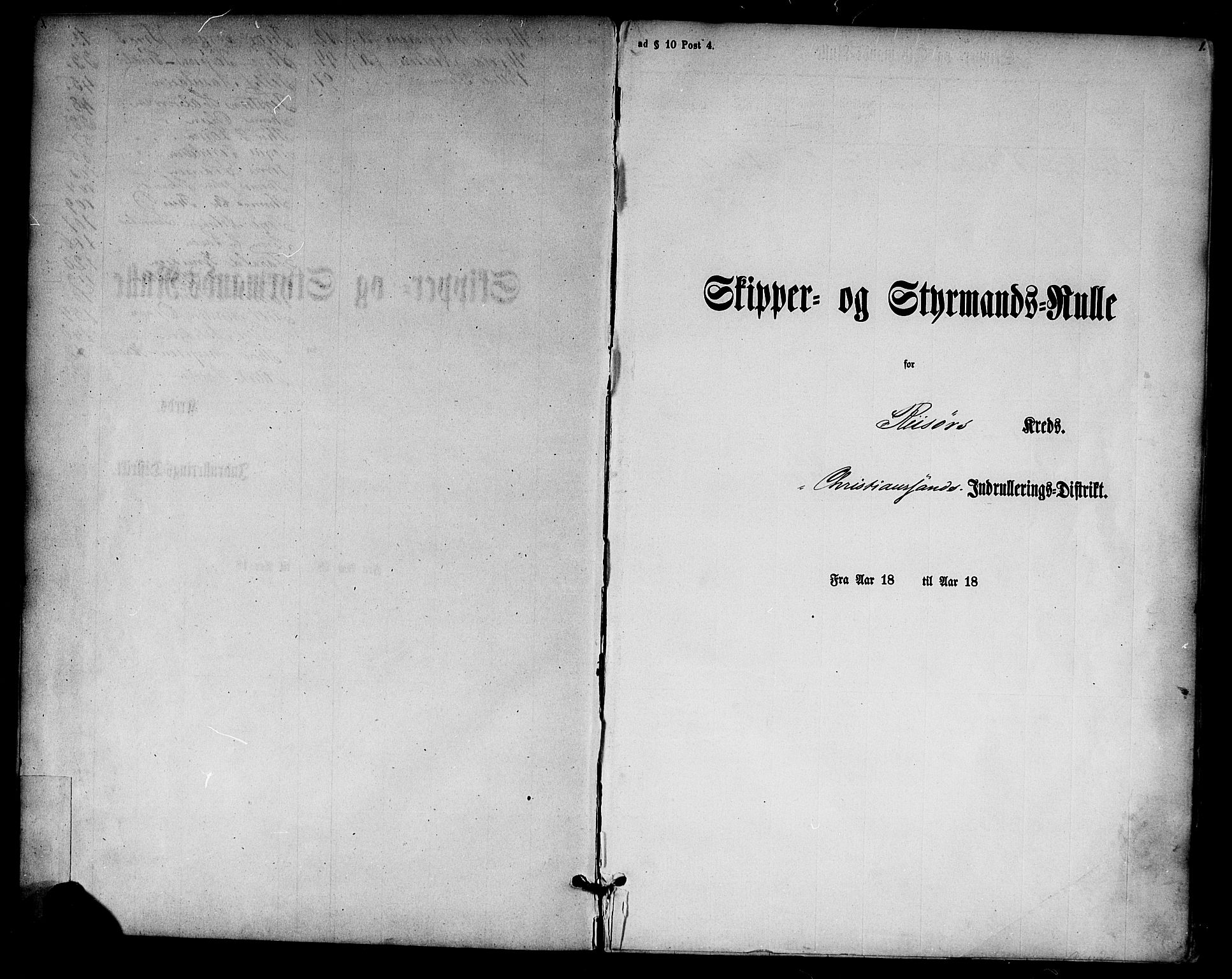 Risør mønstringskrets, SAK/2031-0010/F/Fc/L0001: Skipper- og styrmannsrulle nr 1-188 med register, D-3, 1860-1868, p. 11