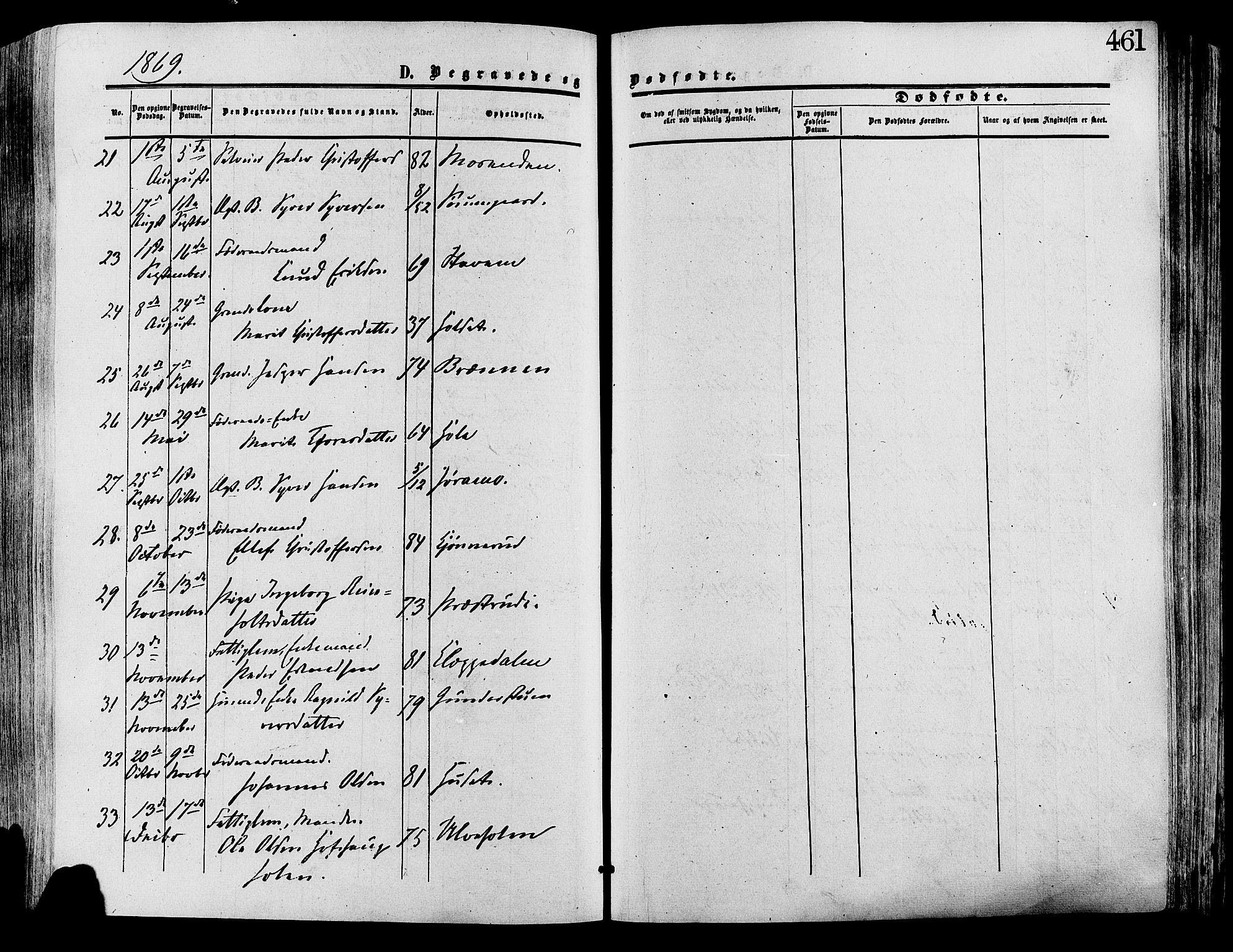 Lesja prestekontor, SAH/PREST-068/H/Ha/Haa/L0008: Parish register (official) no. 8, 1854-1880, p. 461