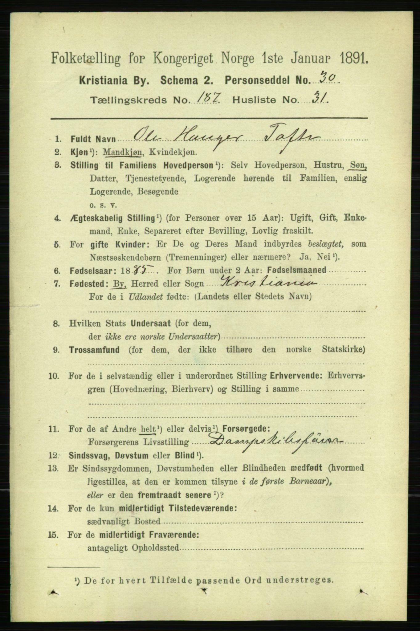 RA, 1891 census for 0301 Kristiania, 1891, p. 112454