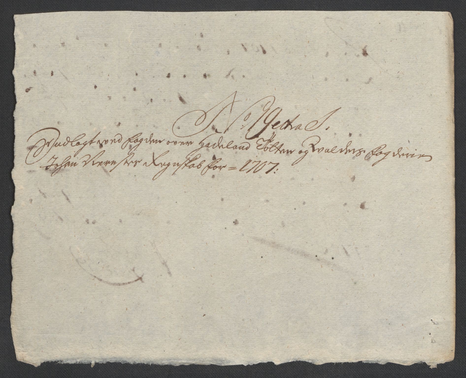 Rentekammeret inntil 1814, Reviderte regnskaper, Fogderegnskap, AV/RA-EA-4092/R18/L1305: Fogderegnskap Hadeland, Toten og Valdres, 1707-1708, p. 304