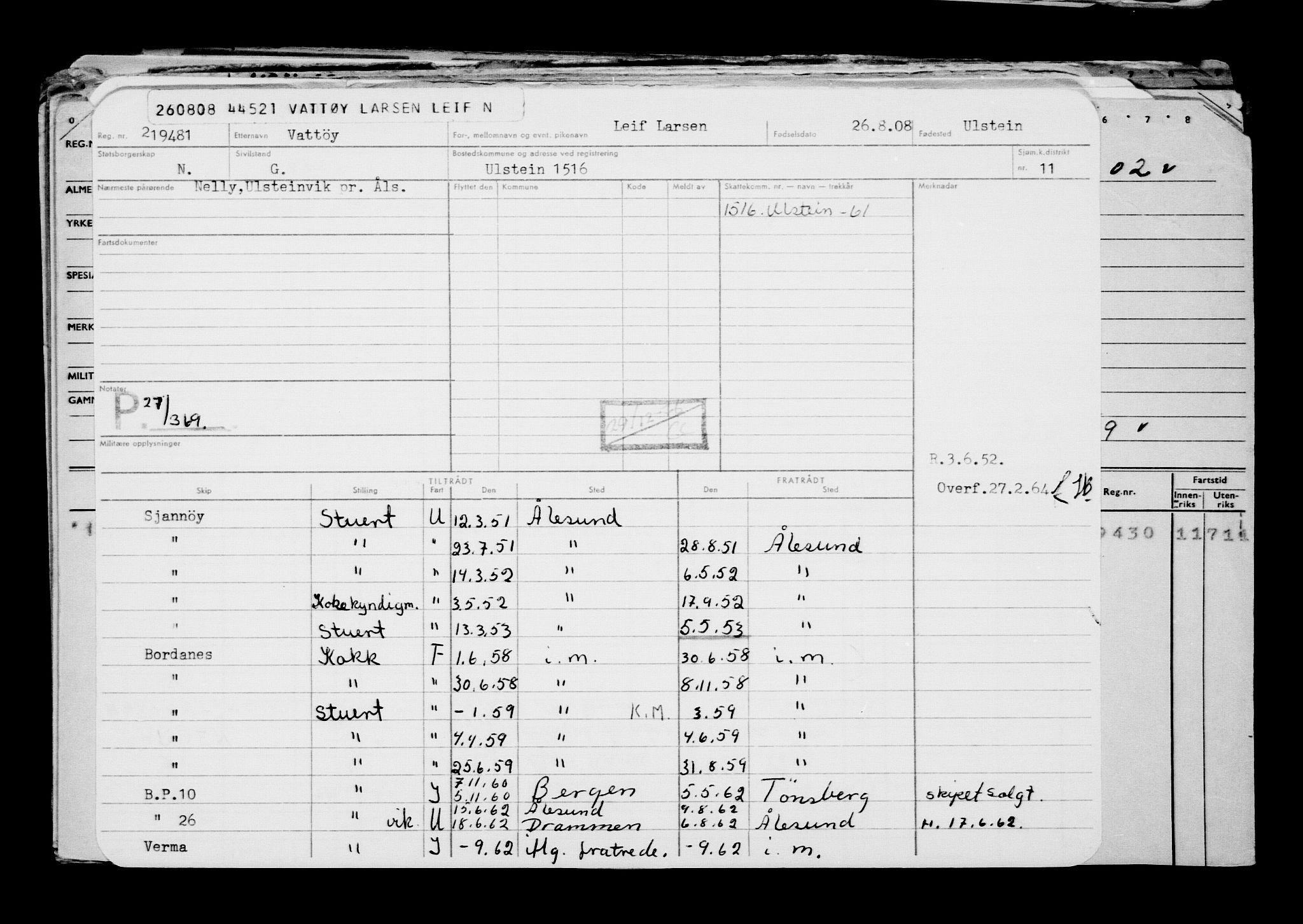 Direktoratet for sjømenn, AV/RA-S-3545/G/Gb/L0078: Hovedkort, 1908, p. 860