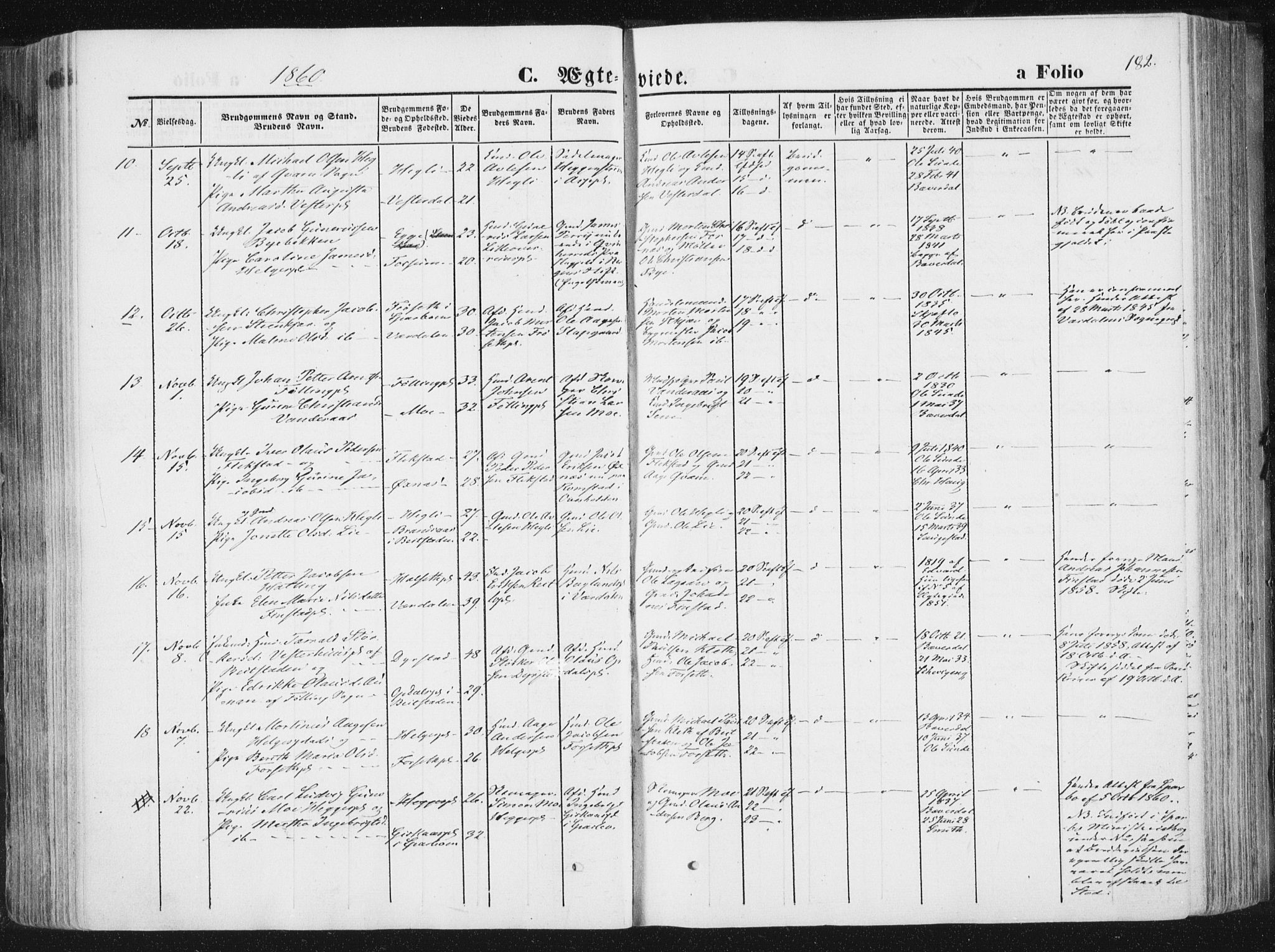 Ministerialprotokoller, klokkerbøker og fødselsregistre - Nord-Trøndelag, SAT/A-1458/746/L0447: Parish register (official) no. 746A06, 1860-1877, p. 182