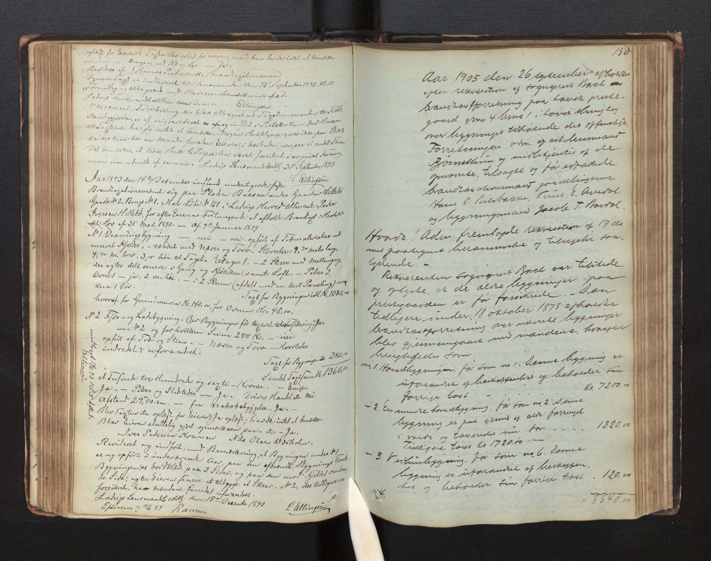 Lensmannen i Lavik, AV/SAB-A-29101/0012/L0001: Branntakstprotokoll, 1846-1955, p. 149b-150a