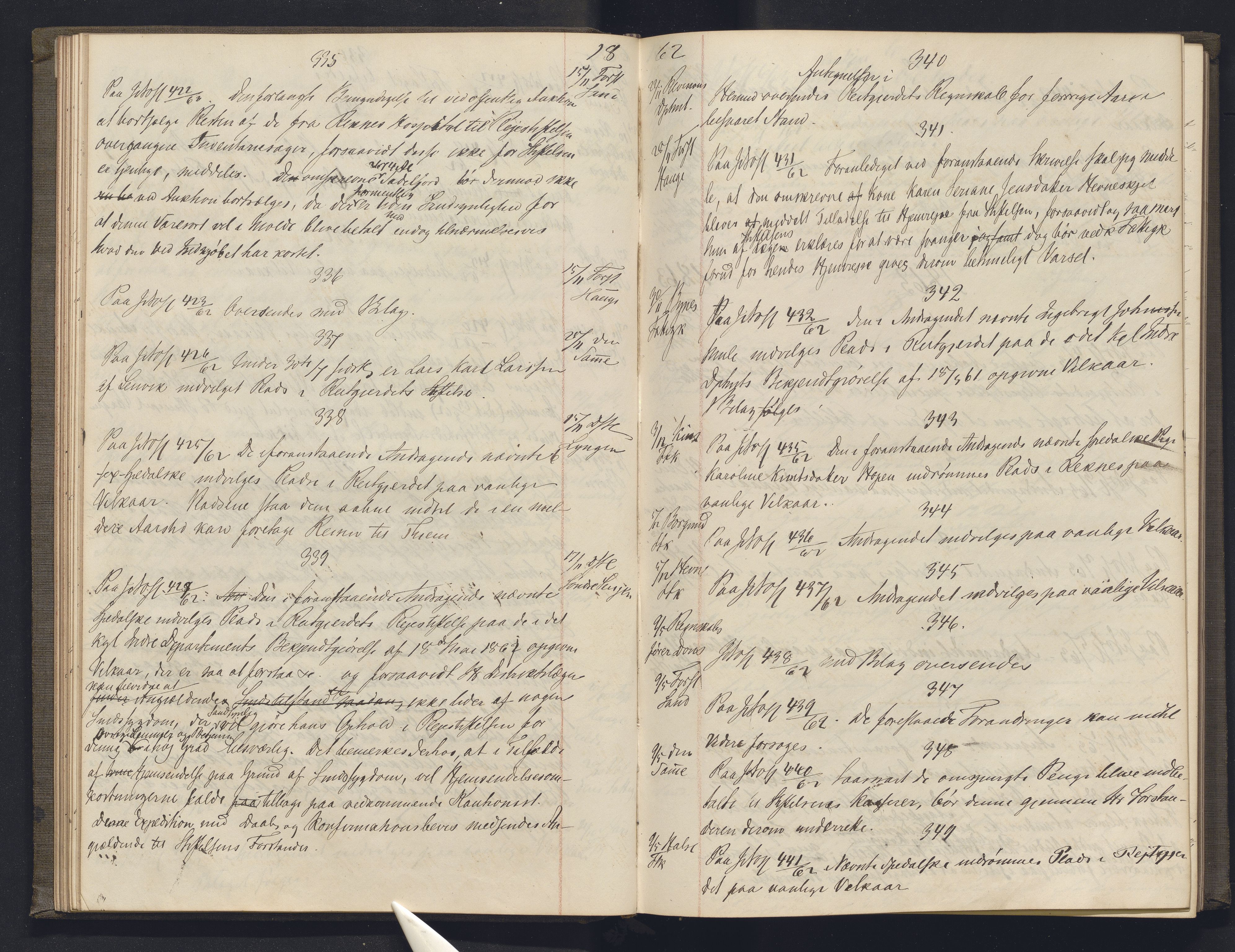 Lepraarkiver - Overlegen for den spedalske sykdom, AV/SAB-A-61001/B.b/L0003: Kopibok, 1862-1865