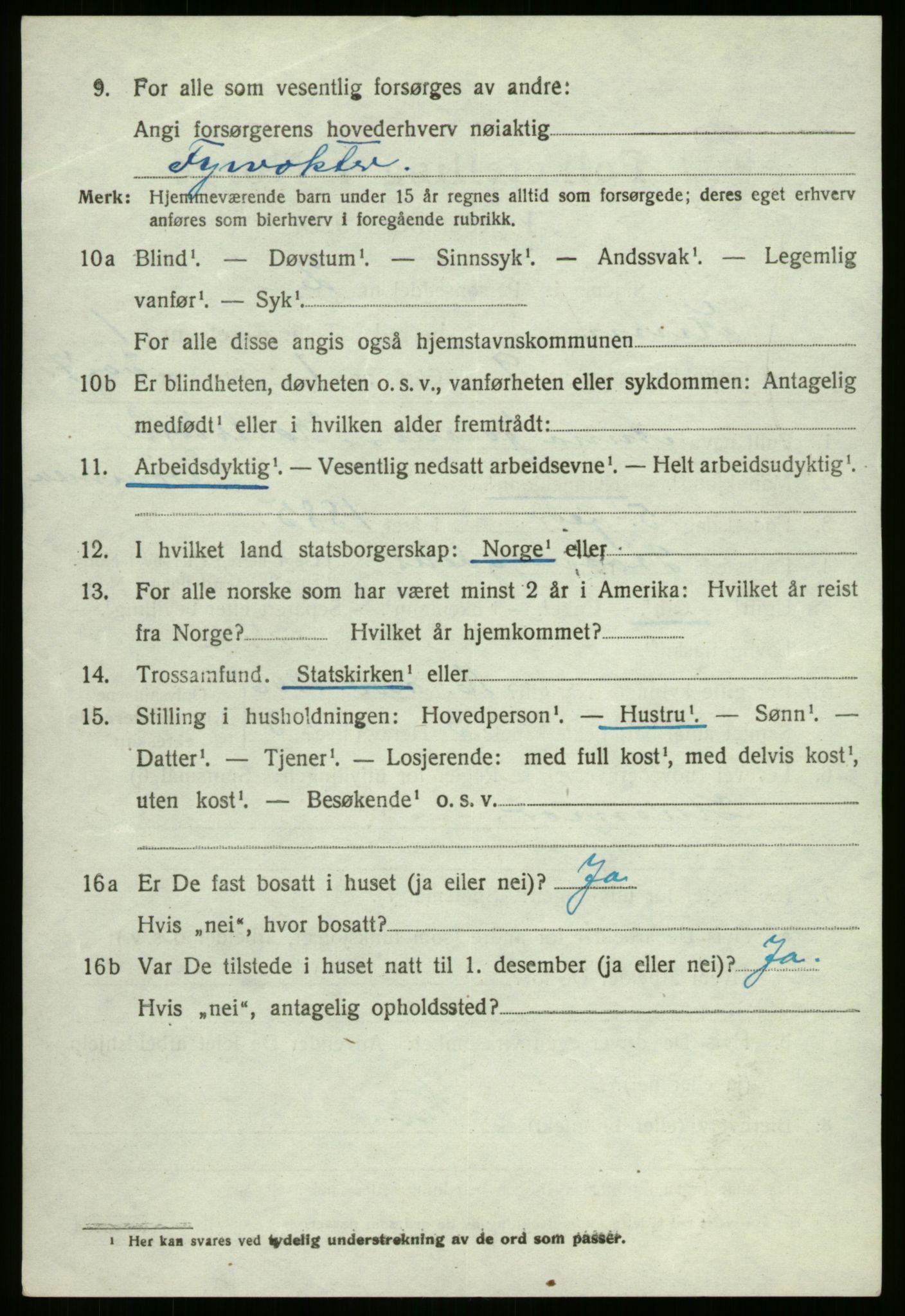 SAB, 1920 census for Kinn, 1920, p. 1924